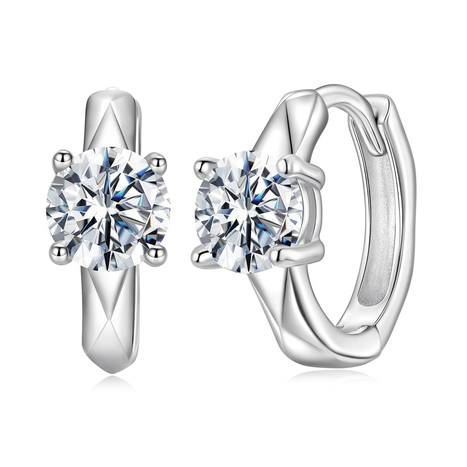 925 Sterling Silver Moissanite 0.50 Carat Earrings for Women DestGlow