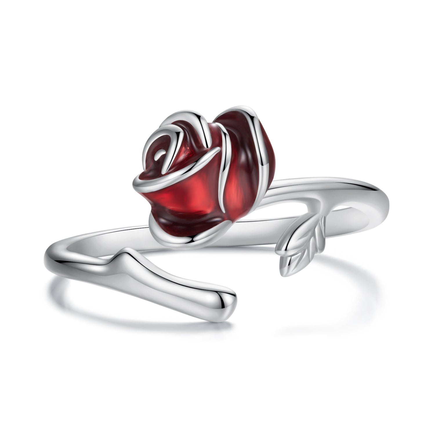 925 Sterling Silver Ring with White Gold Plating, Enamel, Width 0.16cm, Style E for Women DestGlow