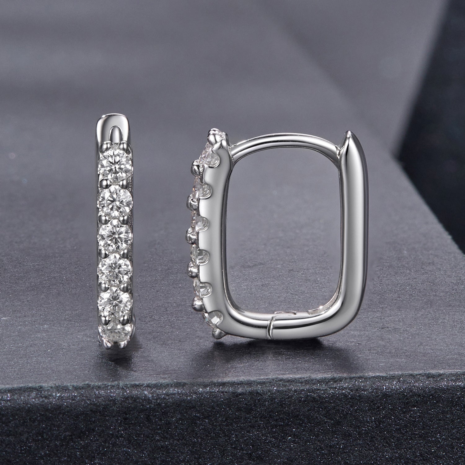 925 Sterling Silver Moissanite Earrings 1.4cm for Women DestGlow