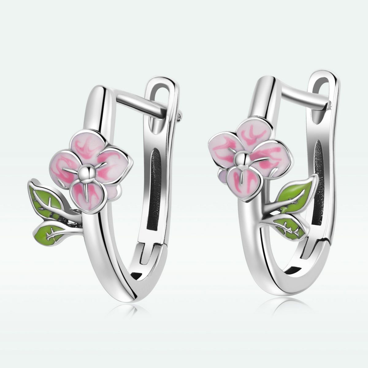 925 Sterling Silver Enamel Oxidized Silver Earrings for Women - 1.5x0.7cm DestGlow