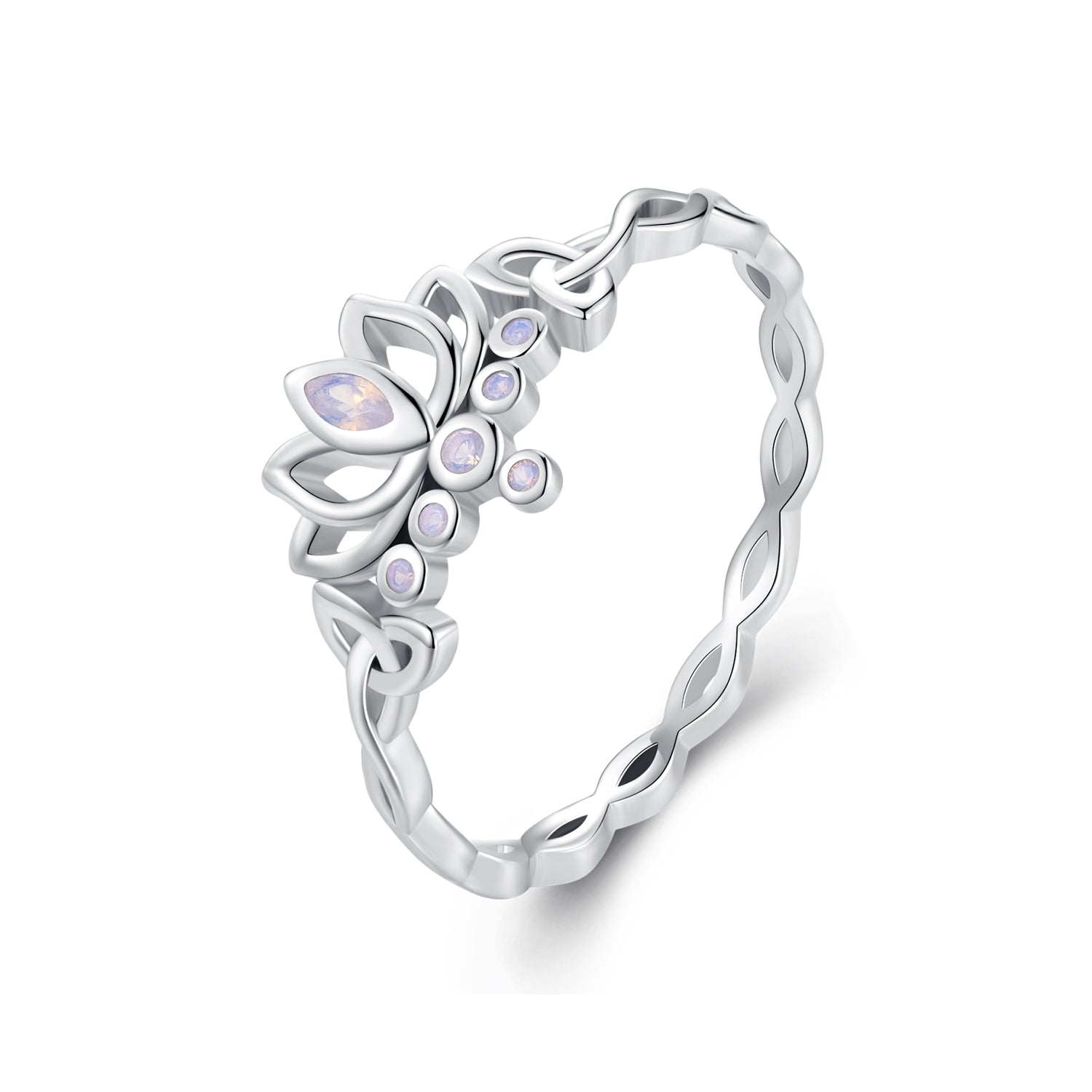 925 Sterling Silver Opal Nanometer Stone Ring Size 6.0 for Women DestGlow