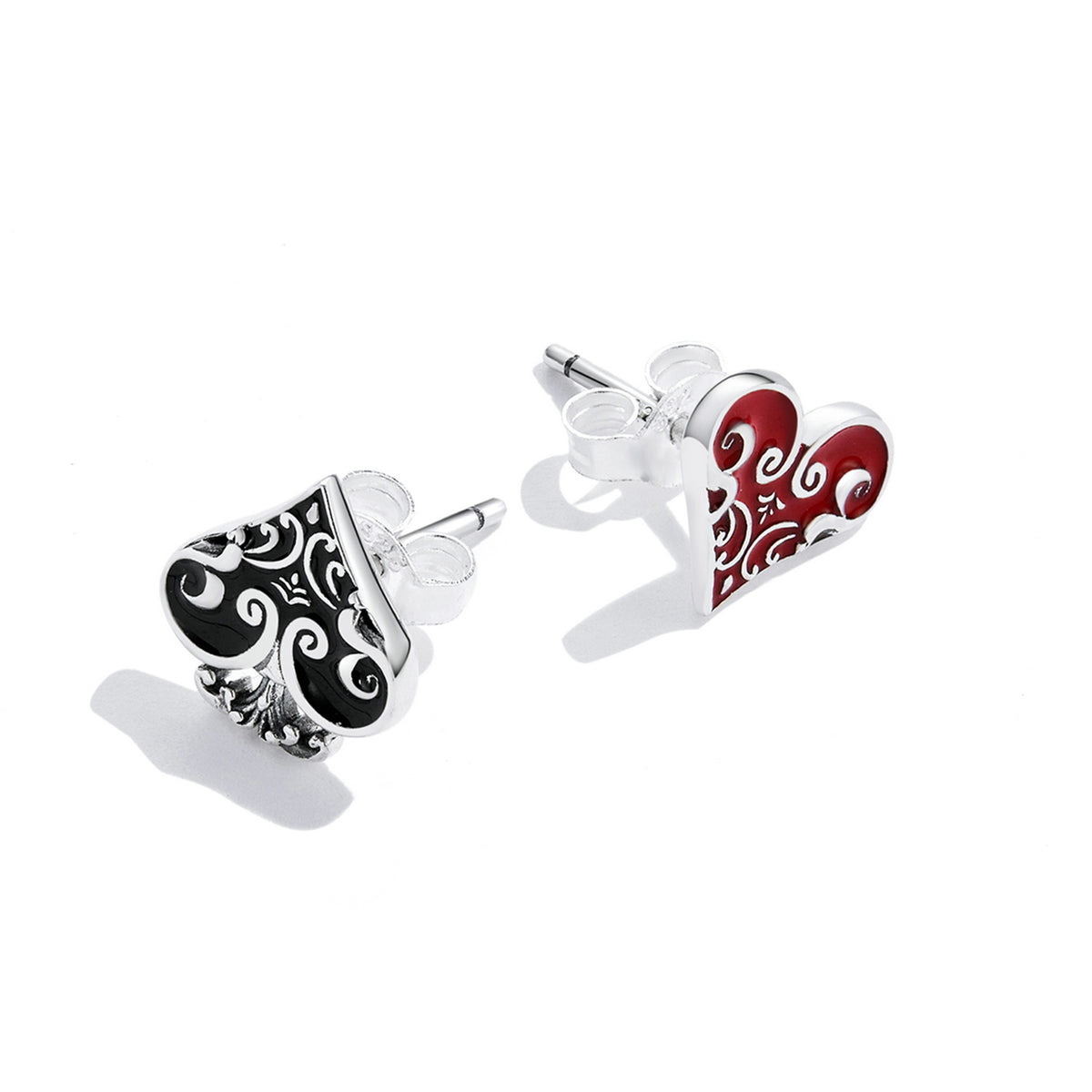 S925 Sterling Silver Oxidized Earrings with Enamel - Perfect for Any Occasion DestGlow