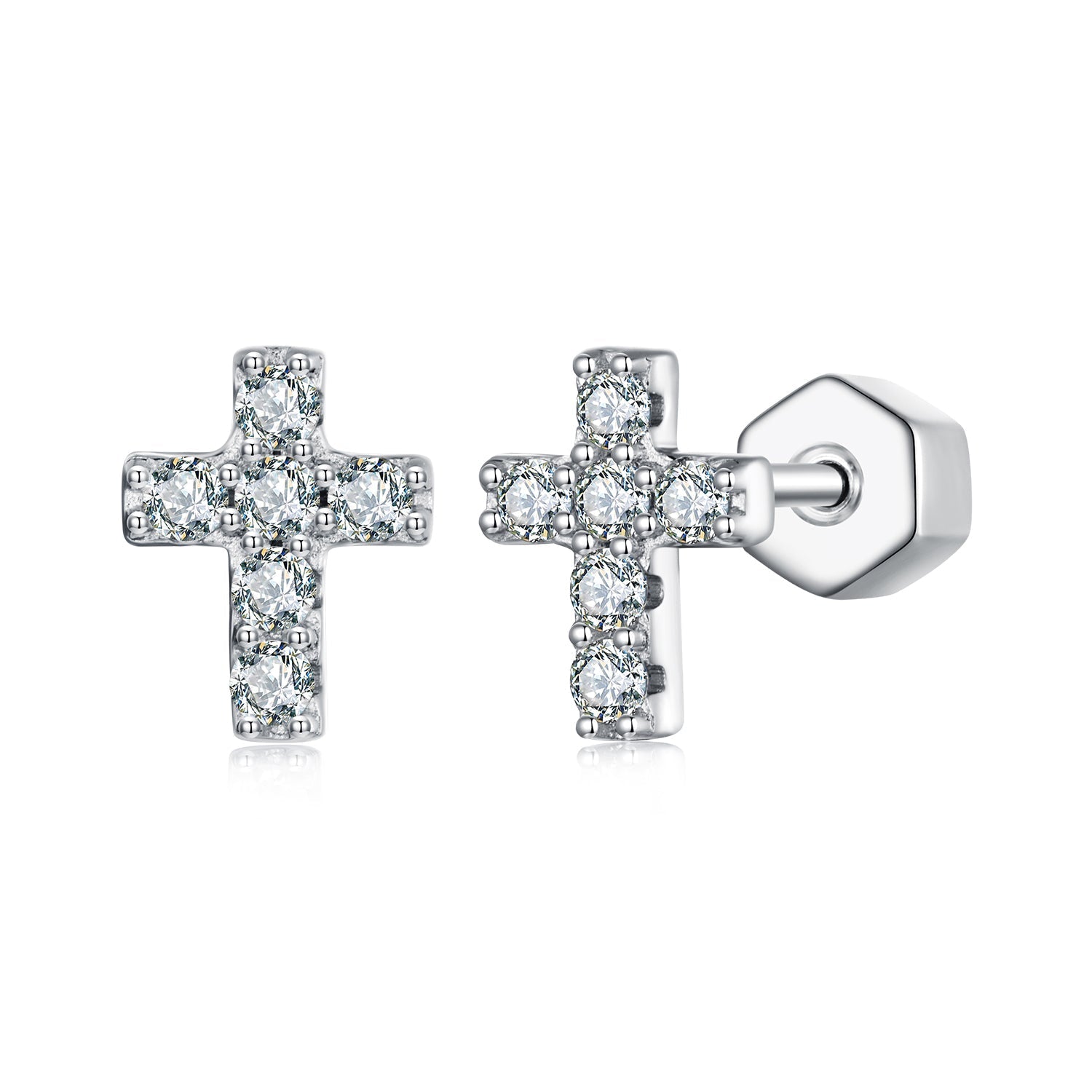 925 Sterling Silver Moissanite Earring 0.7x0.6cm for Women DestGlow
