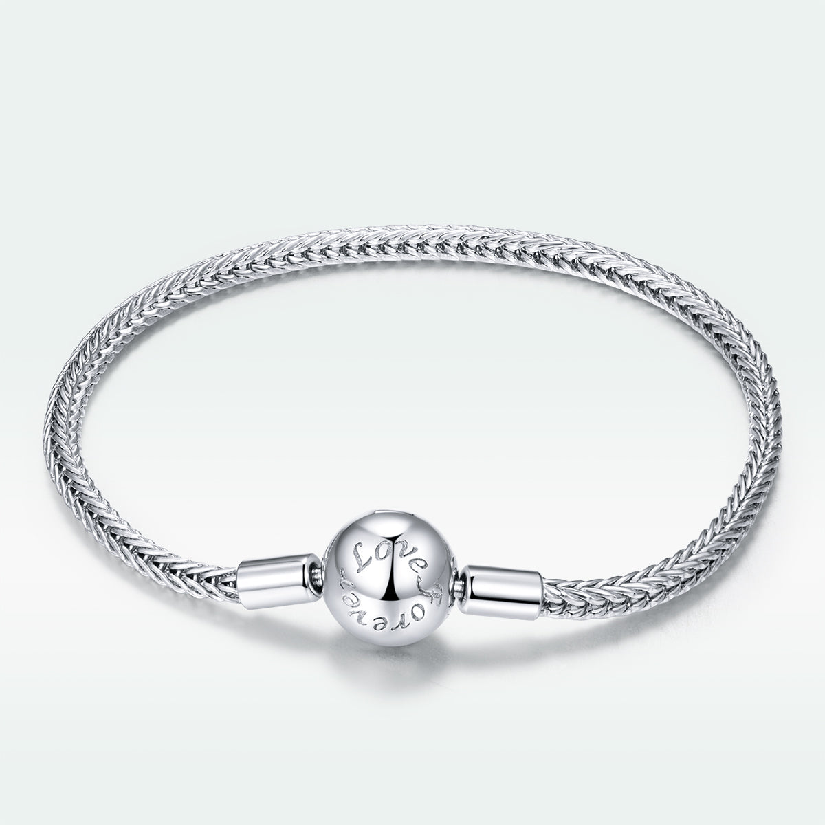 925 Sterling Silver Plated Platinum 17cm Bracelet for Men DestGlow