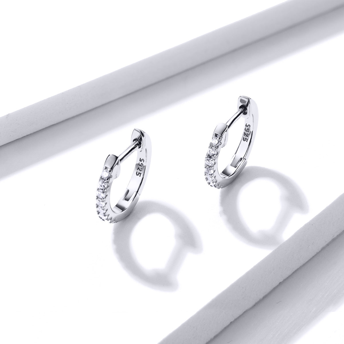 925 Sterling Silver 1.3cm Pavé Set CZ Earrings DestGlow