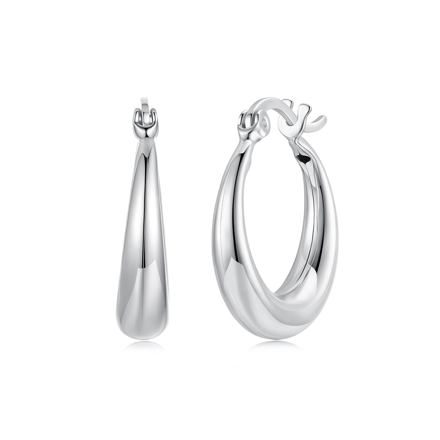 925 Sterling Silver White Gold Plated Earrings 3.0*0.7cm for Women DestGlow