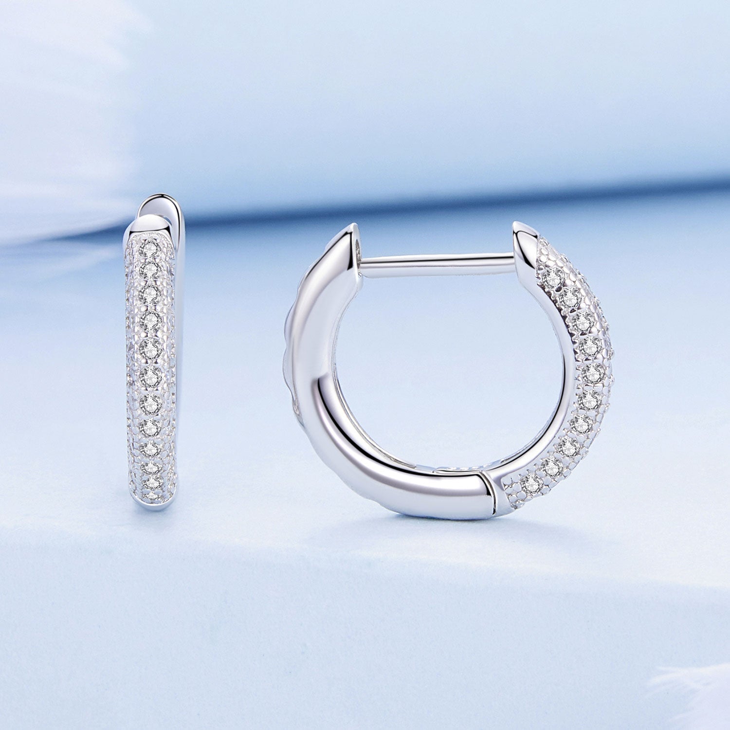 925 Sterling Silver Pavé Setting CZ Earrings for Women DestGlow