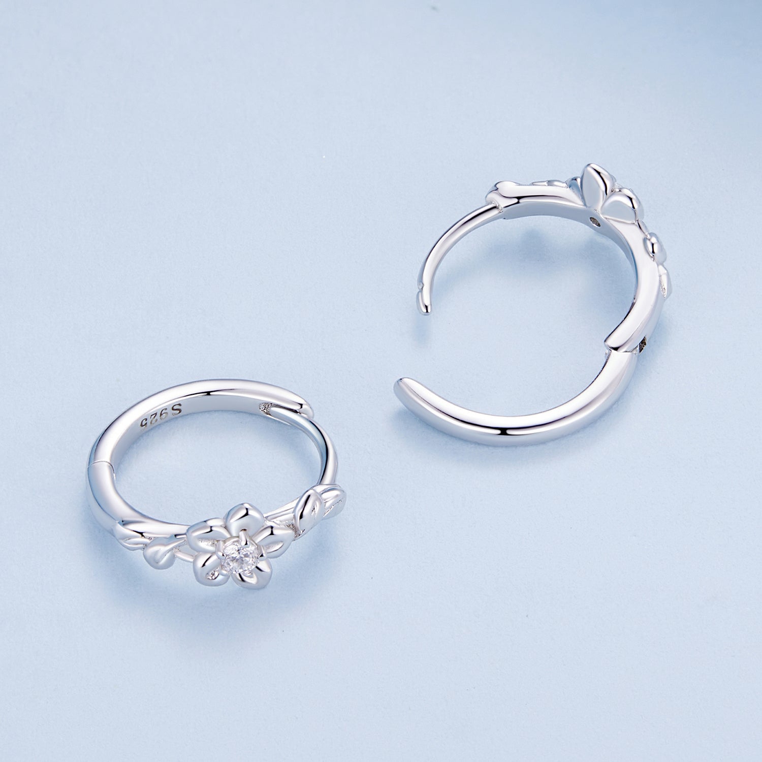 925 Sterling Silver Earrings with Zircon and Platinum Plating DestGlow