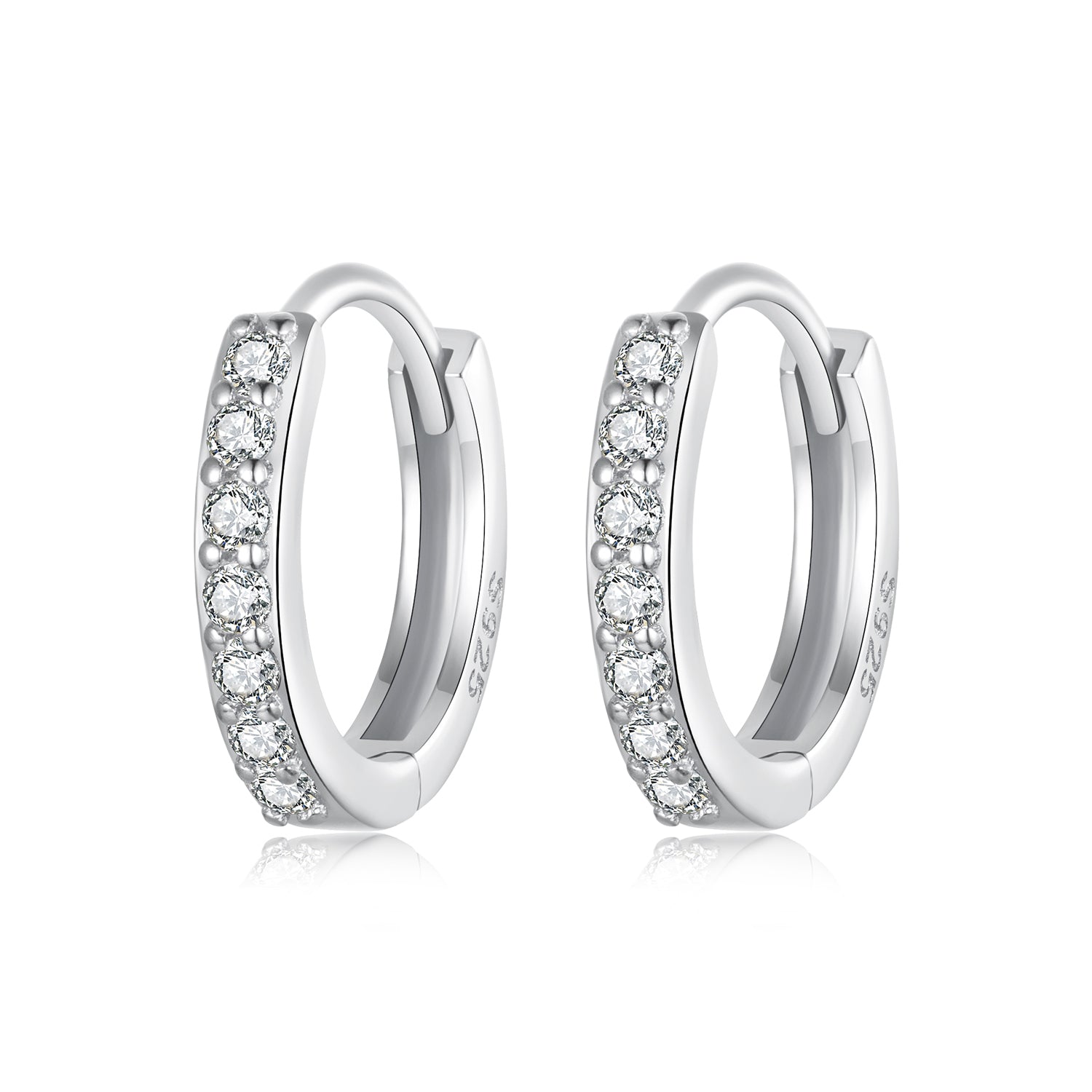 925 Sterling Silver Pavé Setting Gold Plated Earrings for Women DestGlow