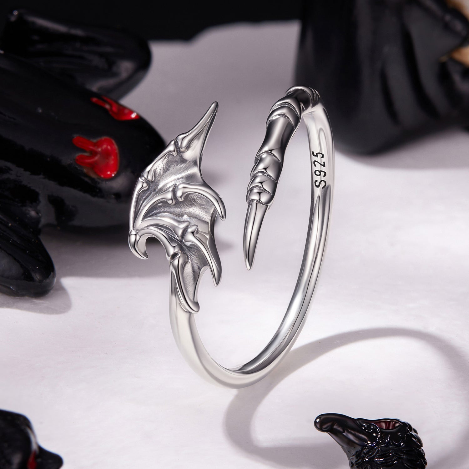 925 Sterling Silver Oxidized Silver 0.7cm Swing Rings for Women DestGlow