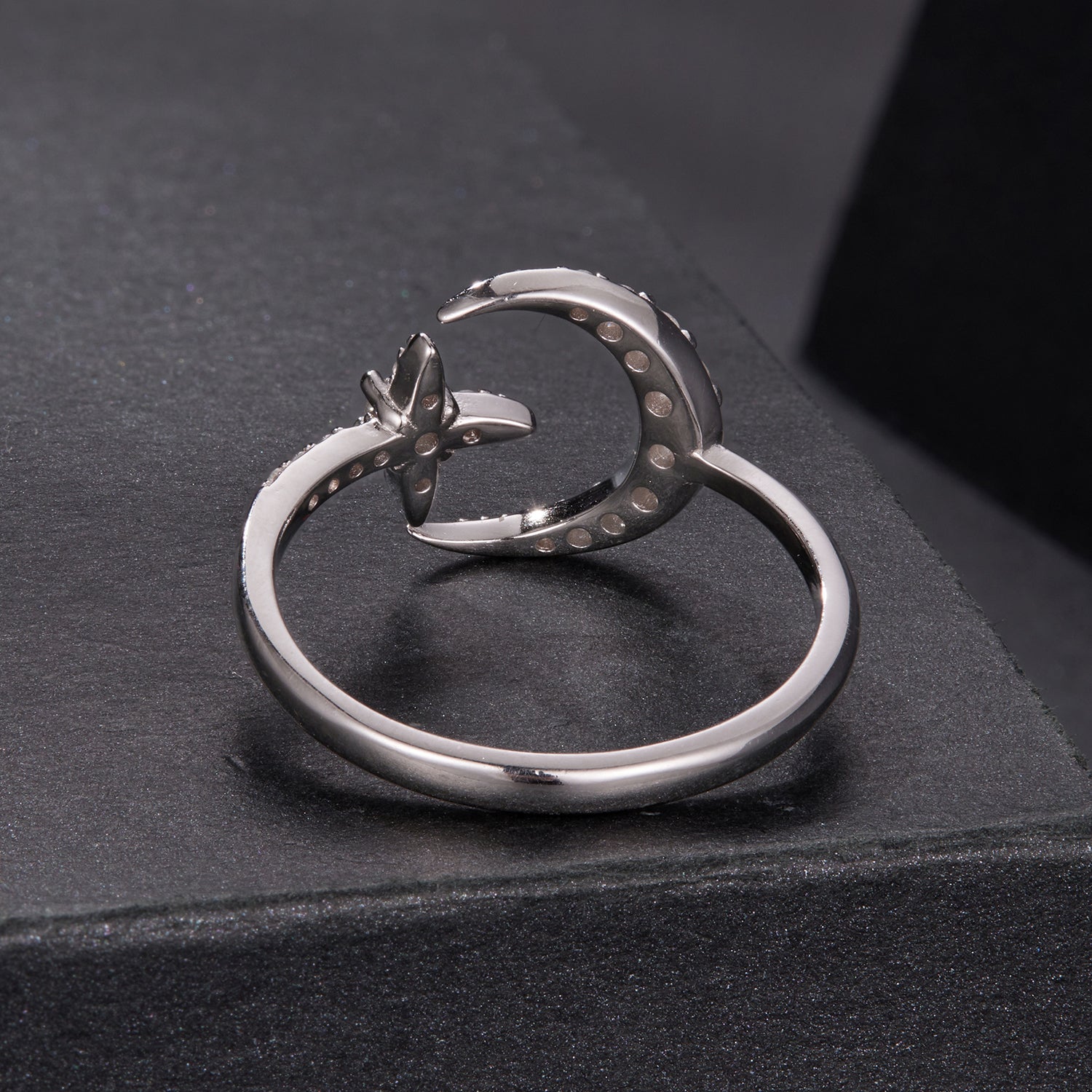 925 Sterling Silver Moissanite 0.25cm White Gold Plated Ring - Size E for Women DestGlow