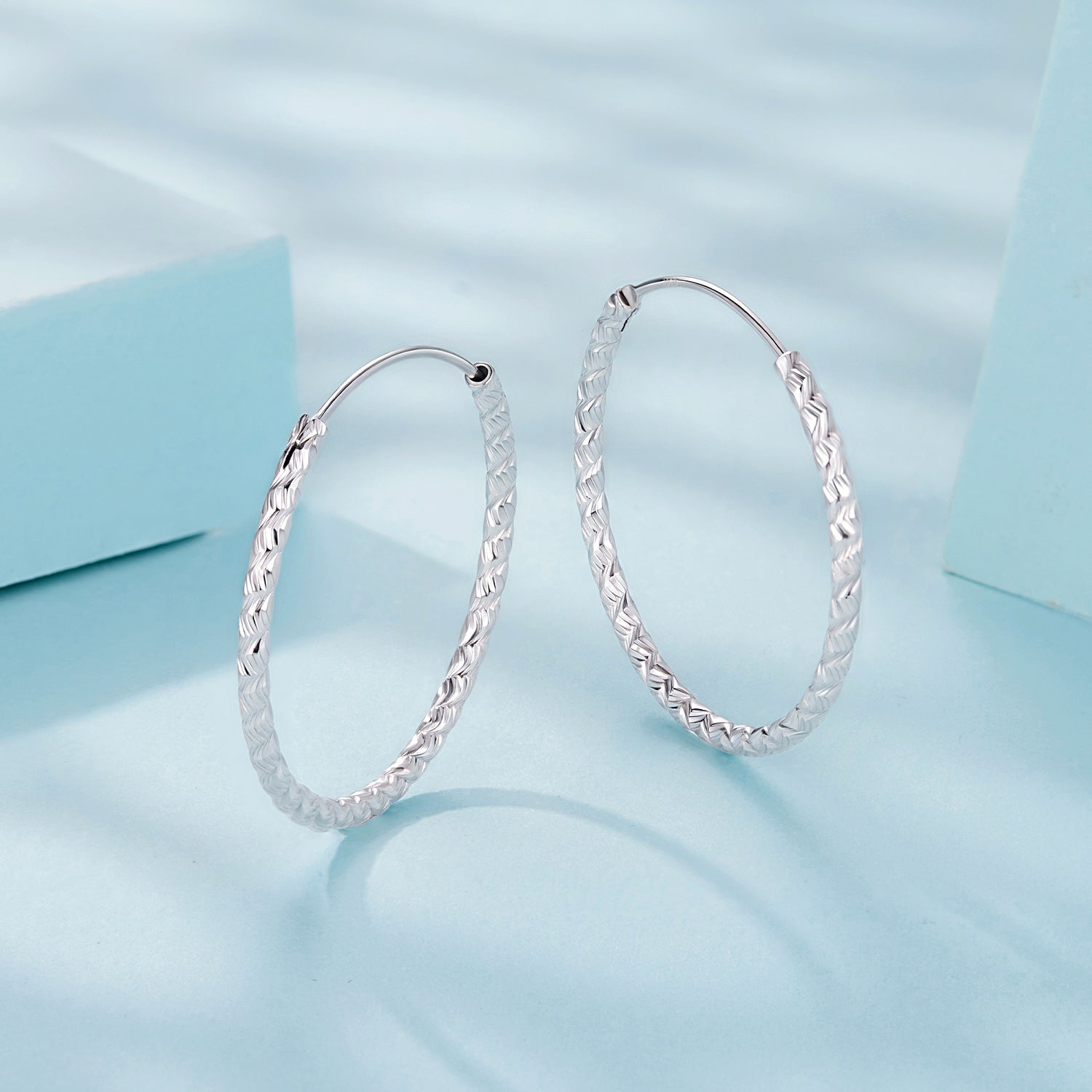 925 Sterling Silver Earrings Hoops 2.5 cm for Women DestGlow