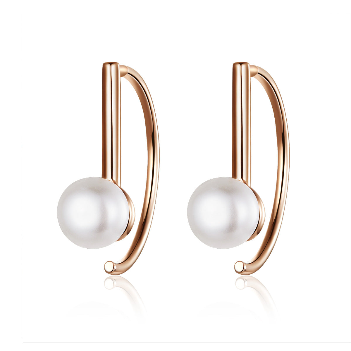 925 Sterling Silver Earrings in Rose Gold with Beads for Women DestGlow