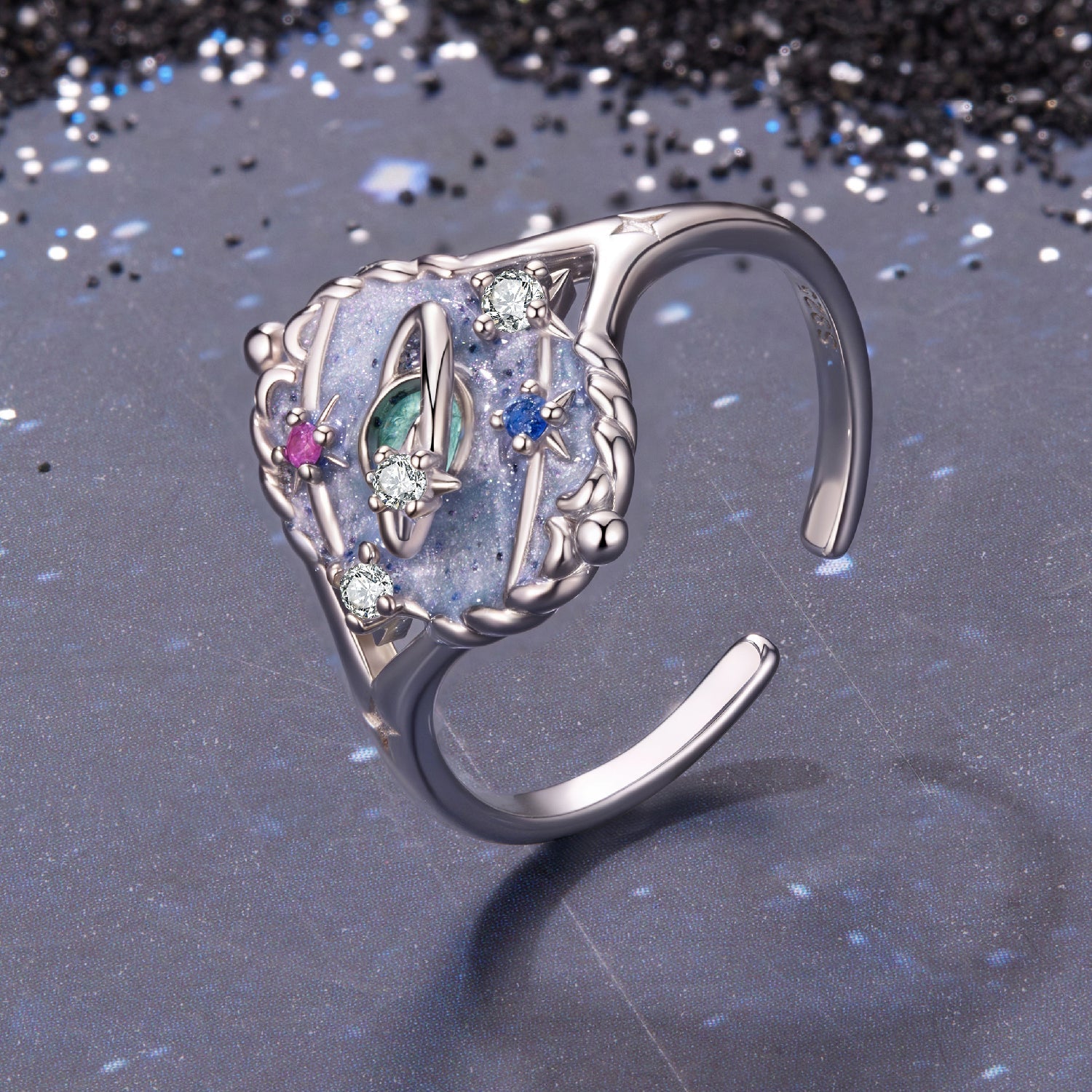 925 Sterling Silver Pendant 1.5*1.2 cm with Enamel and CZ for Women DestGlow