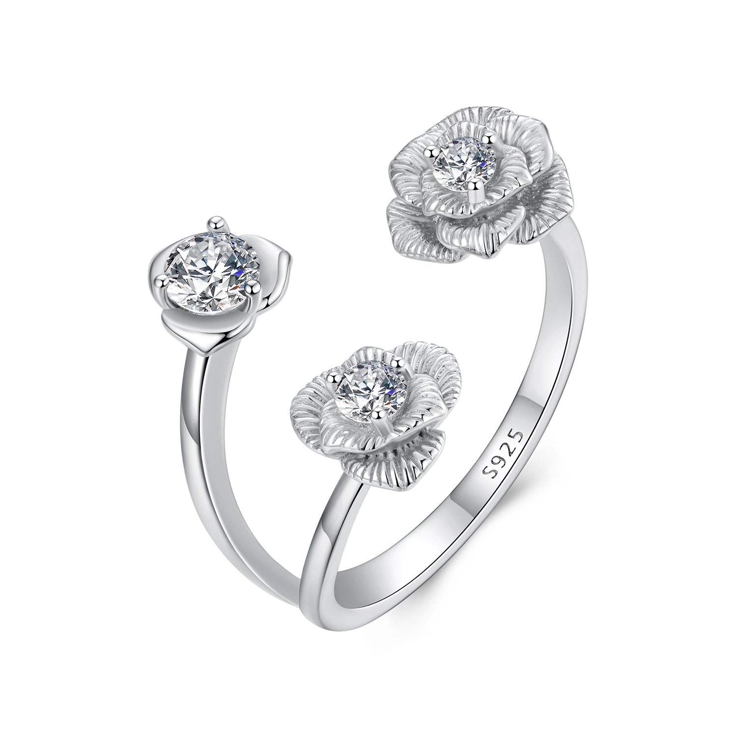 925 Sterling Silver 0.8cm Pavé Setting CZ Ring DestGlow