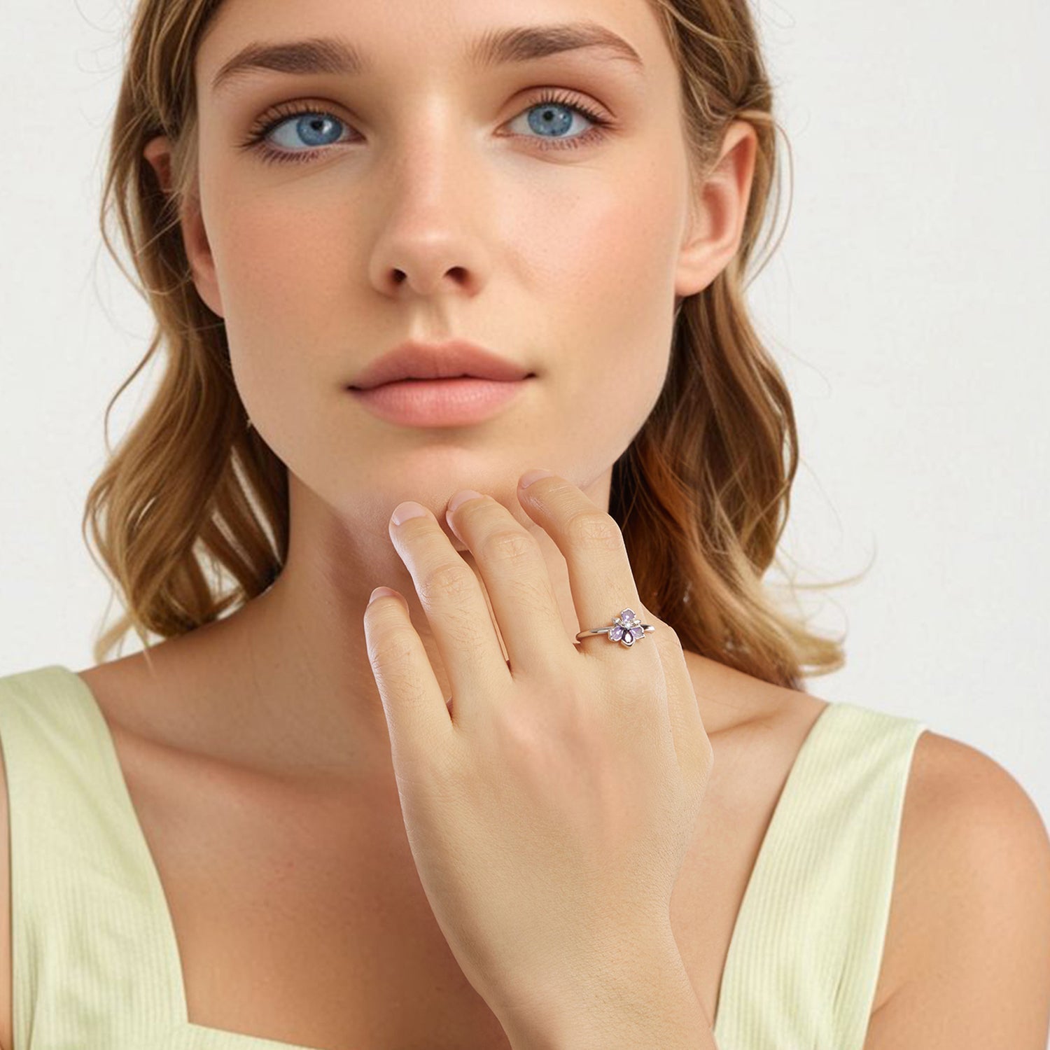 925 Sterling Silver Pavé Set CZ Enamel White Gold Plated Nano Opal Pendant Ring DestGlow