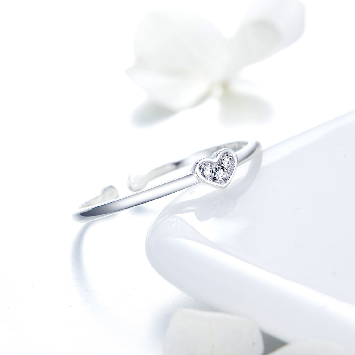 925 Sterling Silver Plated Platinum Pavé Setting CZ Ring DestGlow