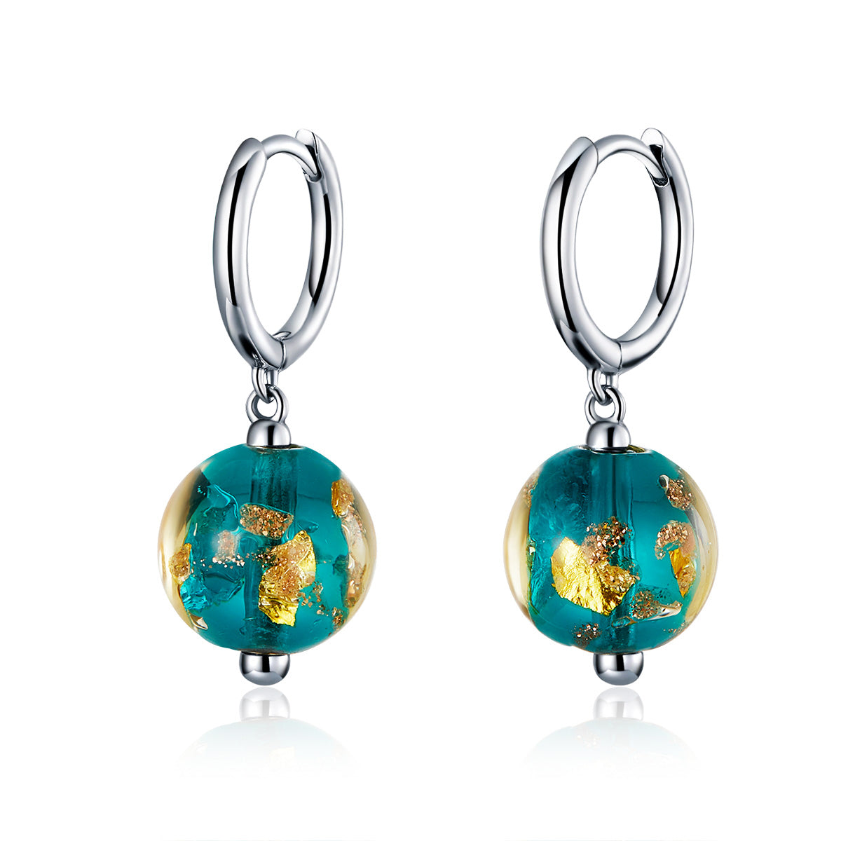 925 Sterling Silver Earrings with Glass Bead for Women DestGlow
