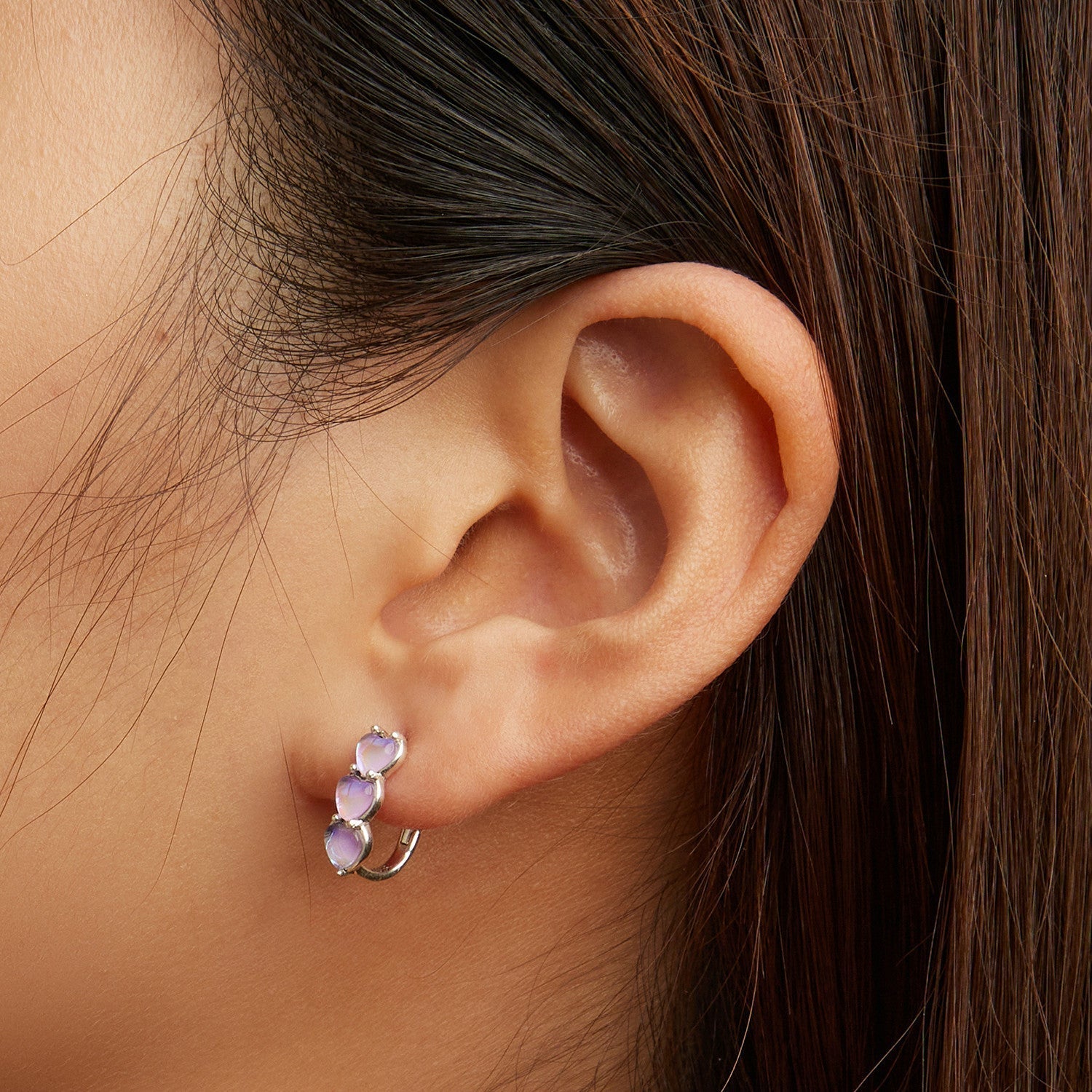 925 Sterling Silver Earrings with Transparent Glass for Women DestGlow