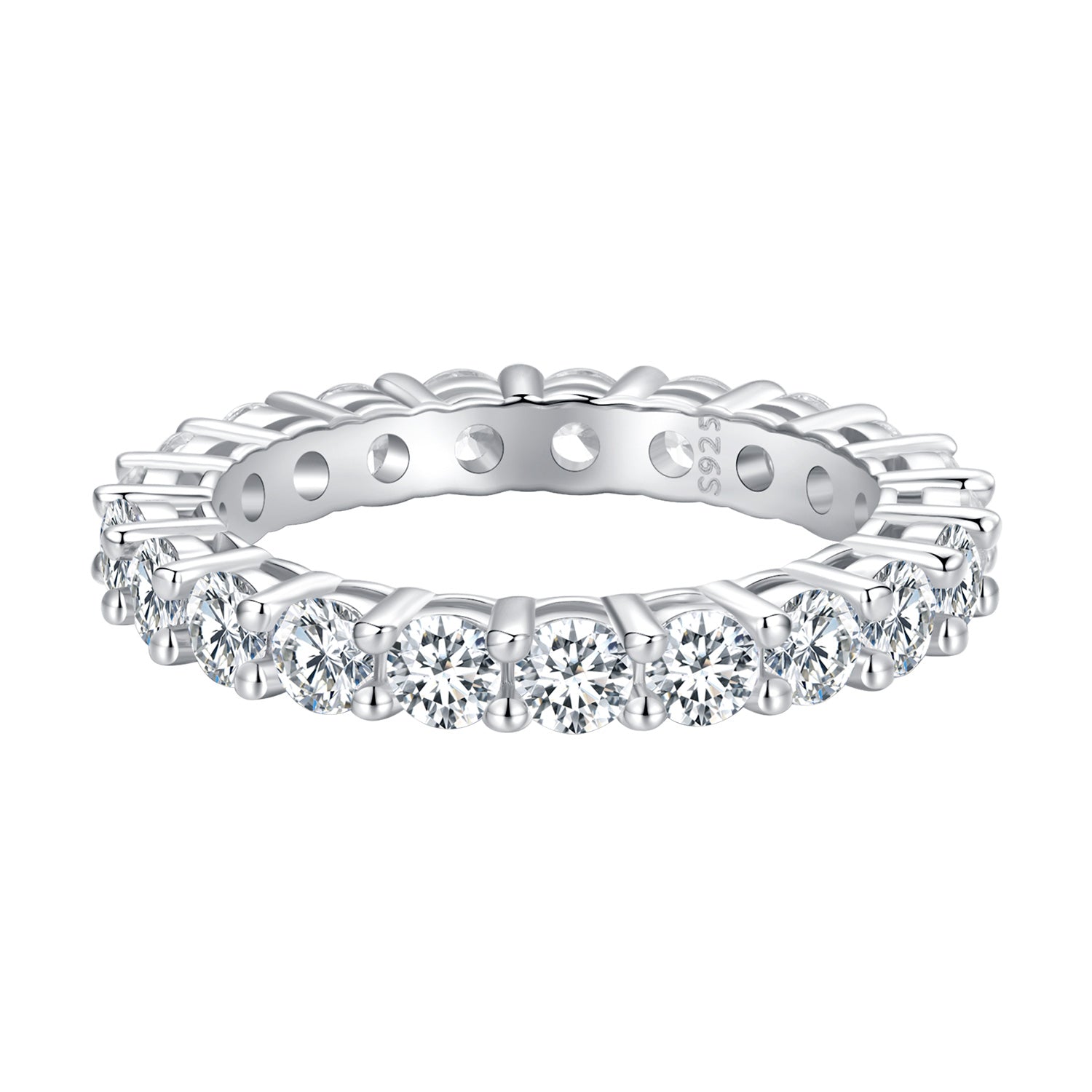 925 Sterling Silver Moissanite 0.1ct Ring Size 6 for Women DestGlow