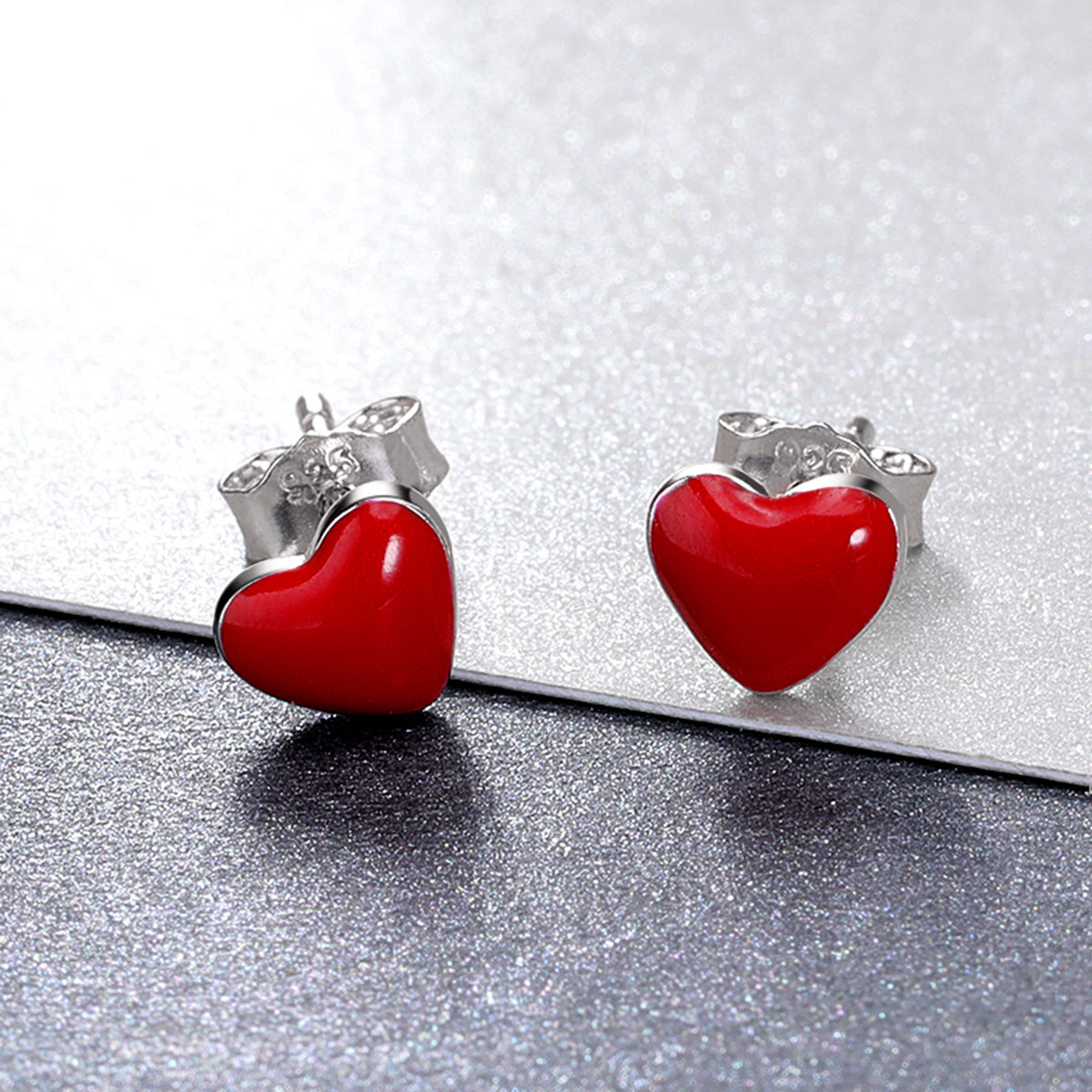 S925 Sterling Silver Plated Platinum Enamel Earrings DestGlow