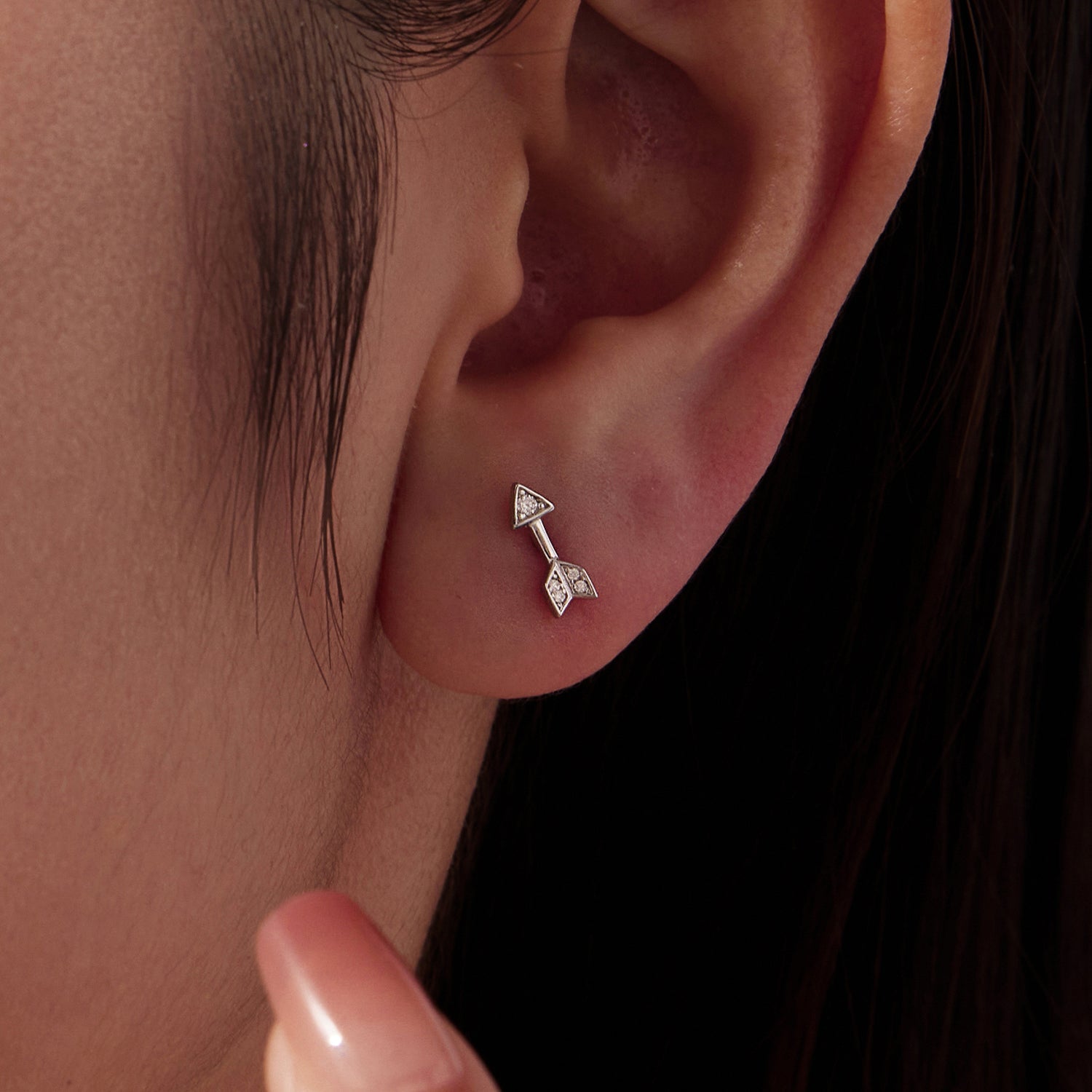 925 Sterling Silver 0.08ct and 0.12ct Moissanite Earrings in White Gold for Women DestGlow