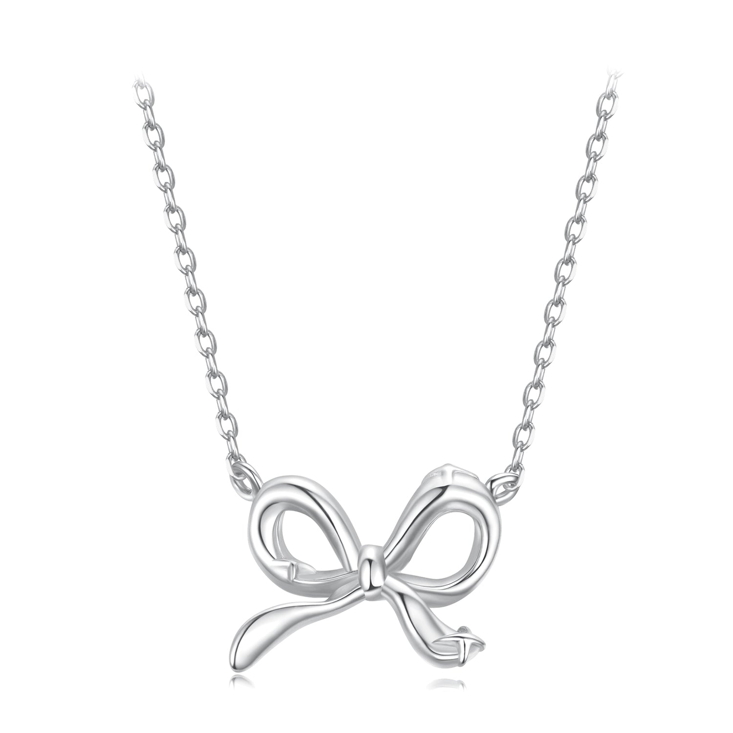 925 Sterling Silver Plated White Gold 40+5cm Adjustable Necklace for Women DestGlow