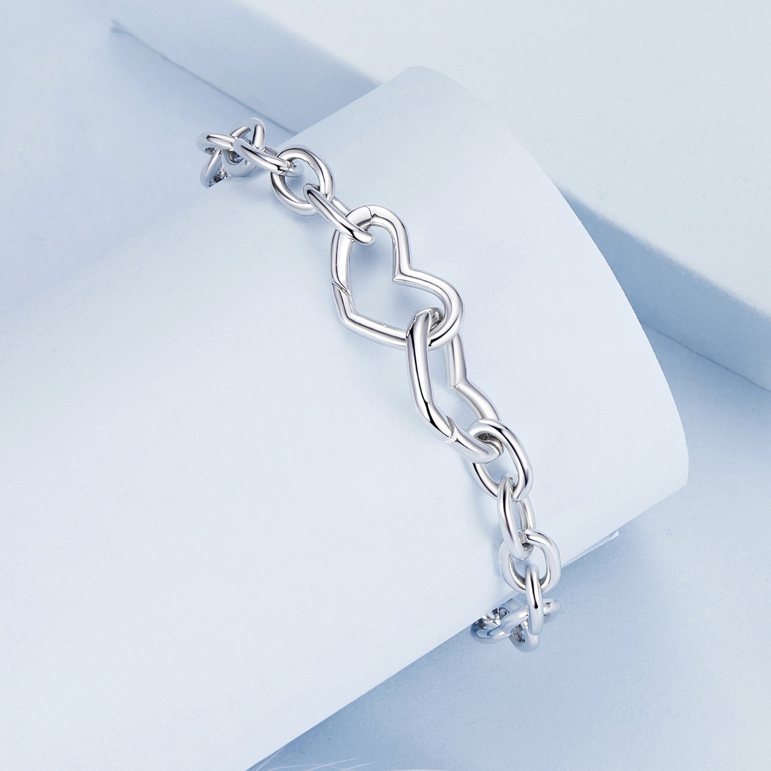 925 Sterling Silver Plated White Gold 19.0 cm Bracelet DestGlow