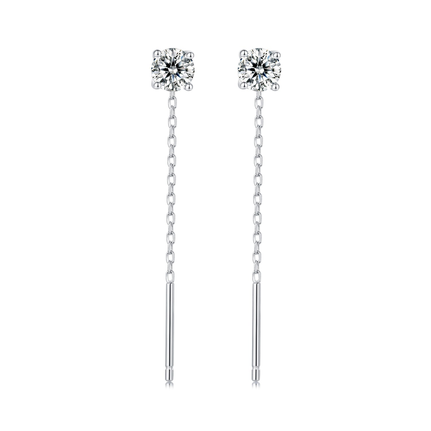 925 Sterling Silver 4.0 Carat Moissanite Earrings for Women DestGlow
