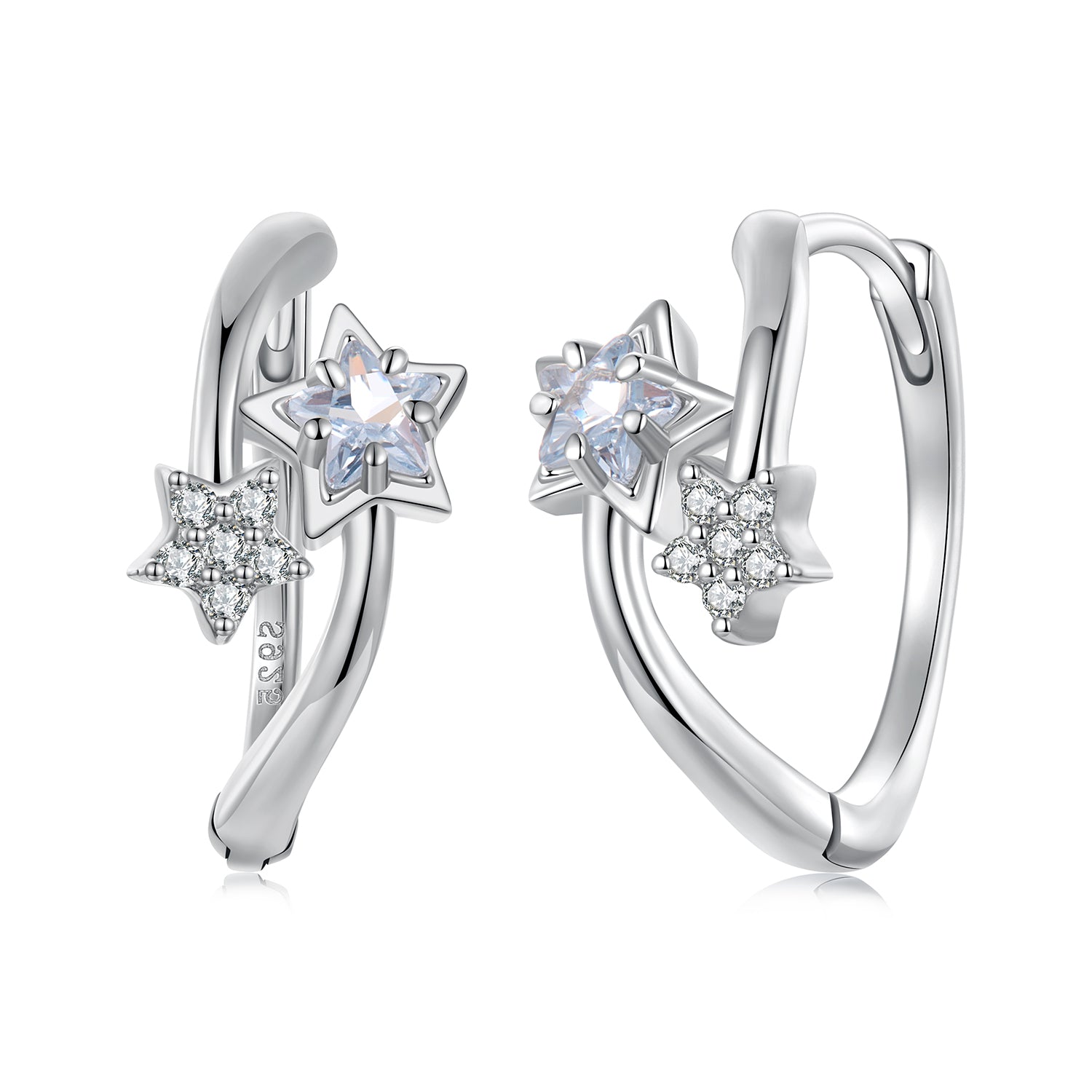 925 Sterling Silver Wedding Earrings with White Gold Plating and CZ Stones for Women DestGlow