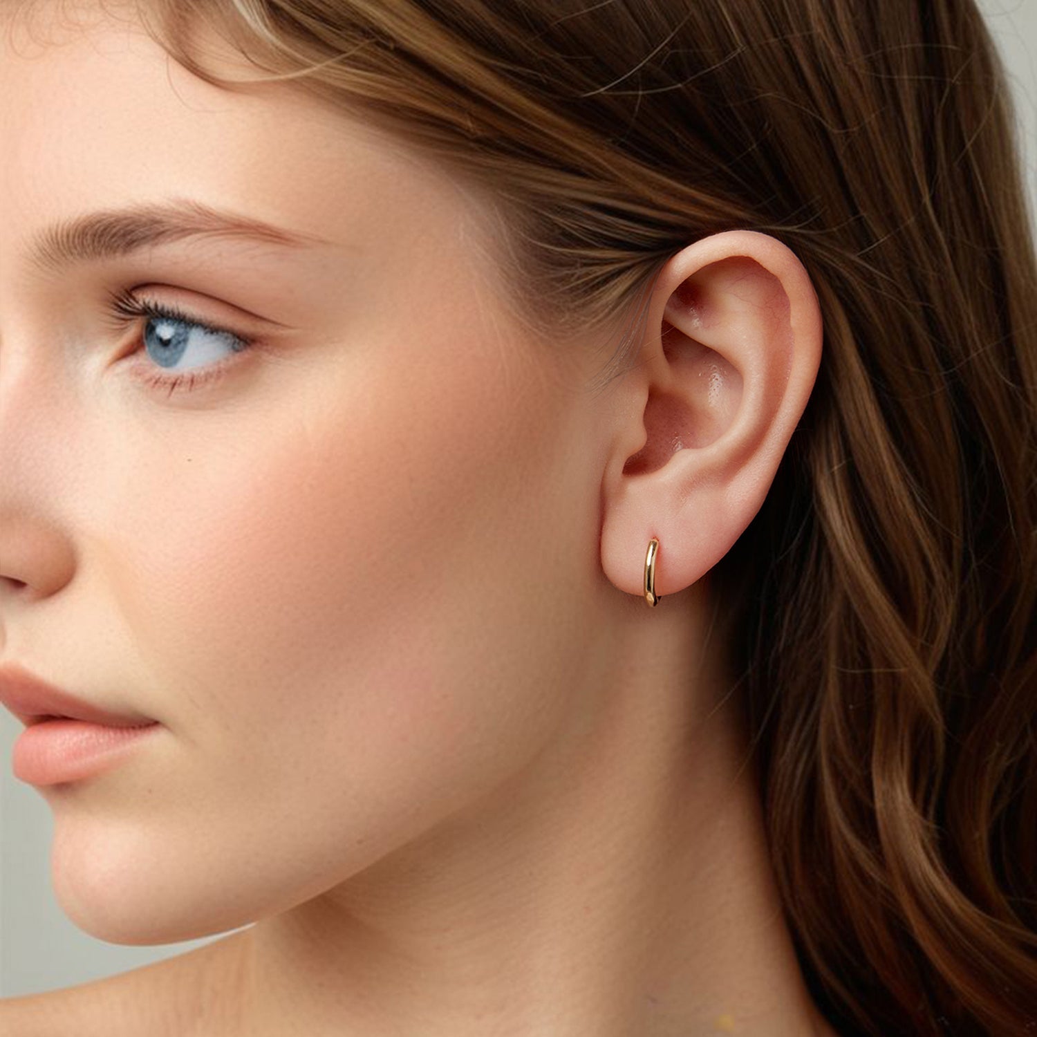 925 Sterling Silver Earrings for Women - 1.3x0.2cm, Plated White Gold DestGlow