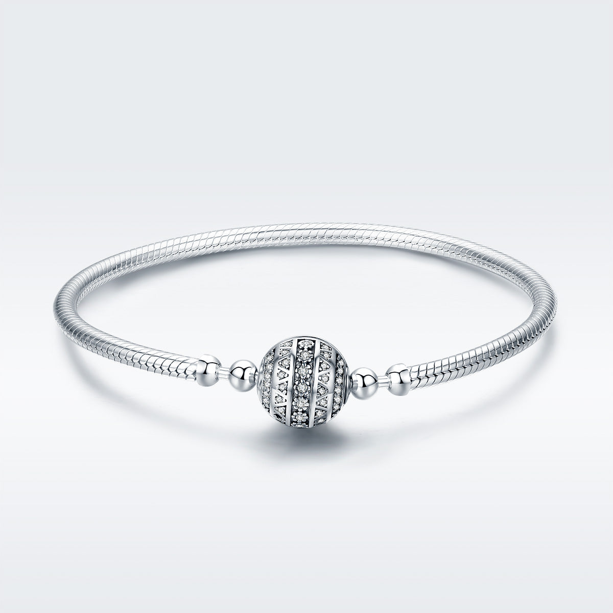 925 Sterling Silver SCB Bracelet Style Nan Size 17.0 for Women DestGlow