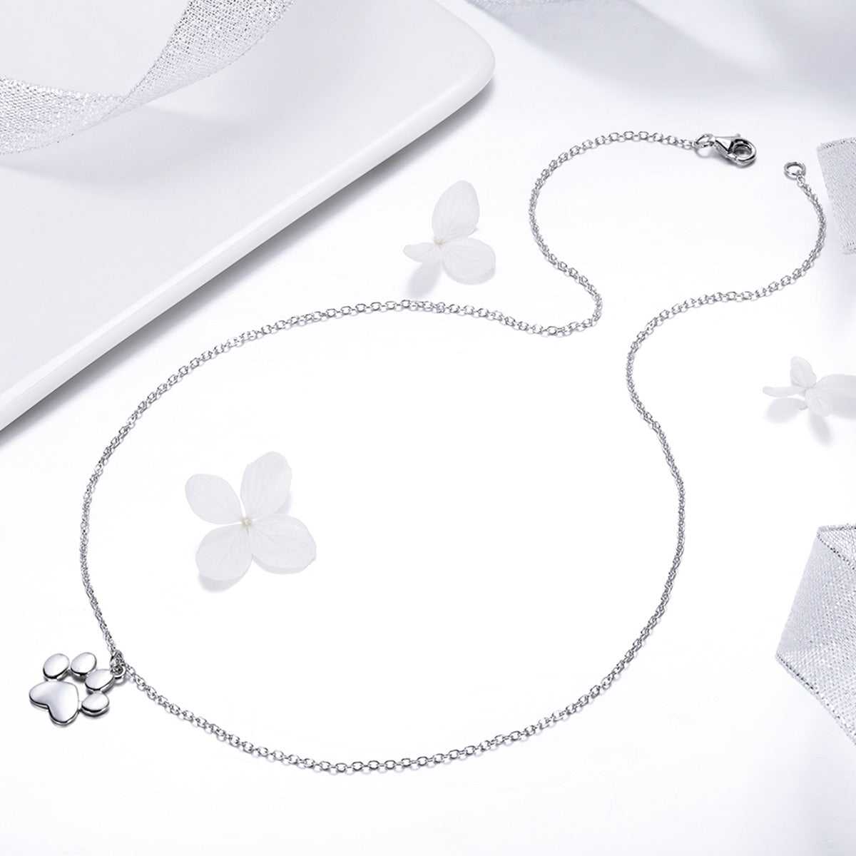 925 Sterling Silver Necklace with SCN Pendant 1.5x1.4cm for Women DestGlow