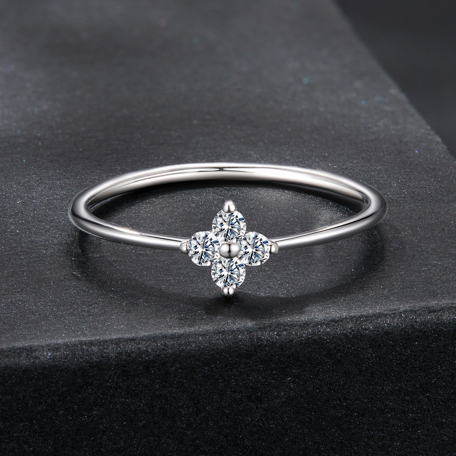 925 Sterling Silver Moissanite Size 6 Ring for Women DestGlow