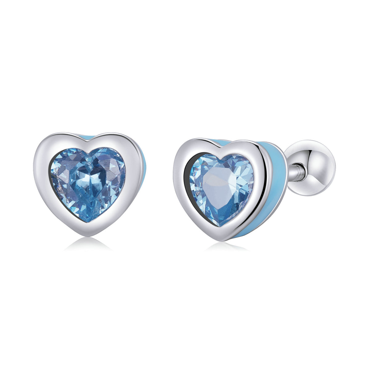 925 Sterling Silver Earrings with Pavé Setting and Enamel for Women DestGlow