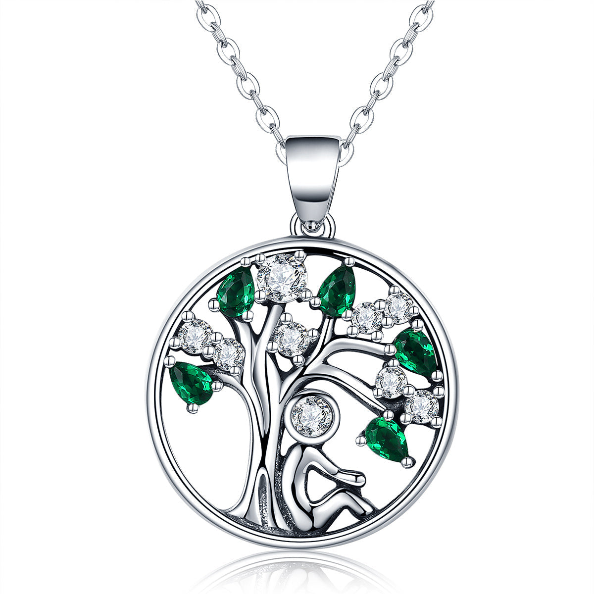 925 Sterling Silver Pendant Necklace 2.4x1.8cm for Women DestGlow