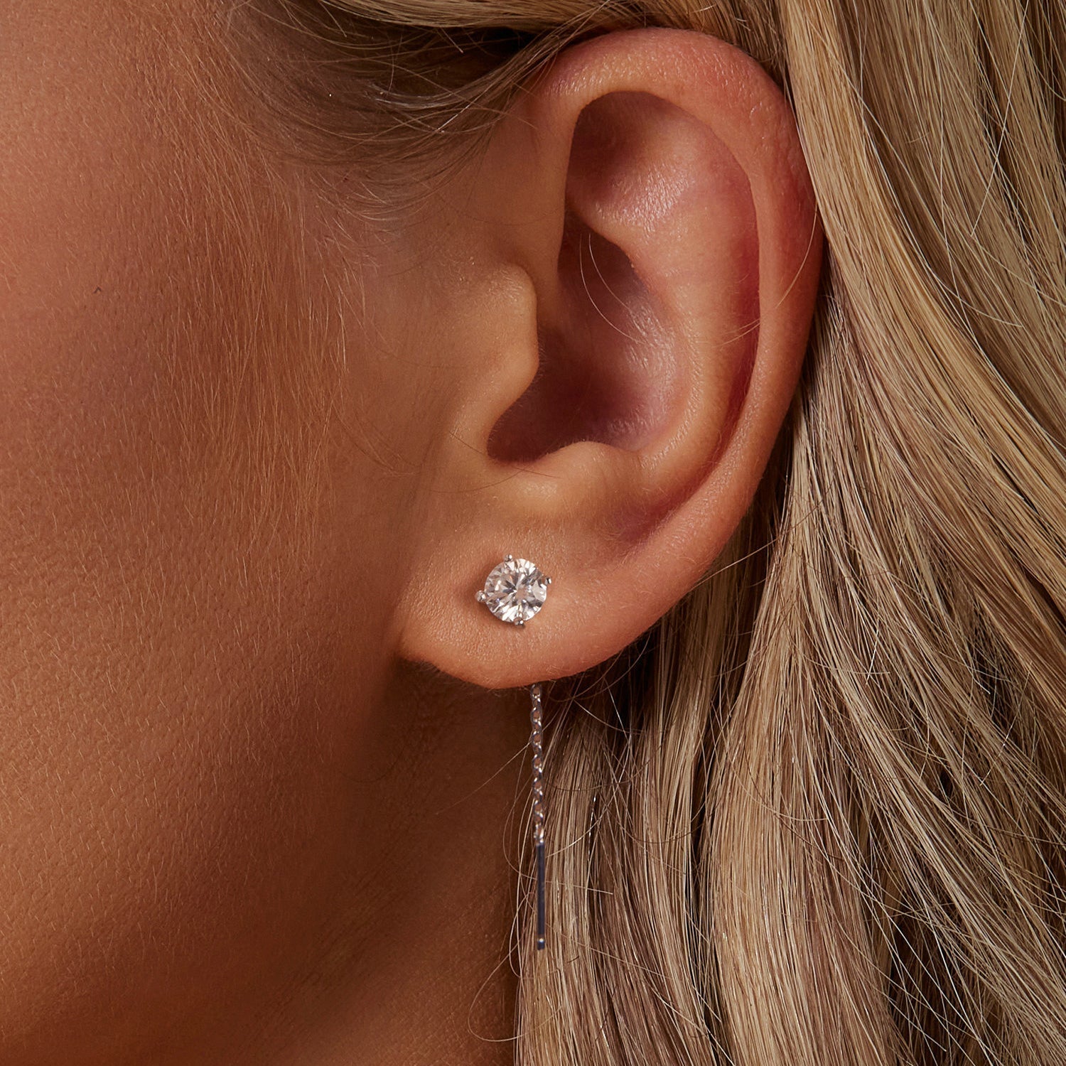 925 Sterling Silver 4.0 Carat Moissanite Earrings for Women DestGlow