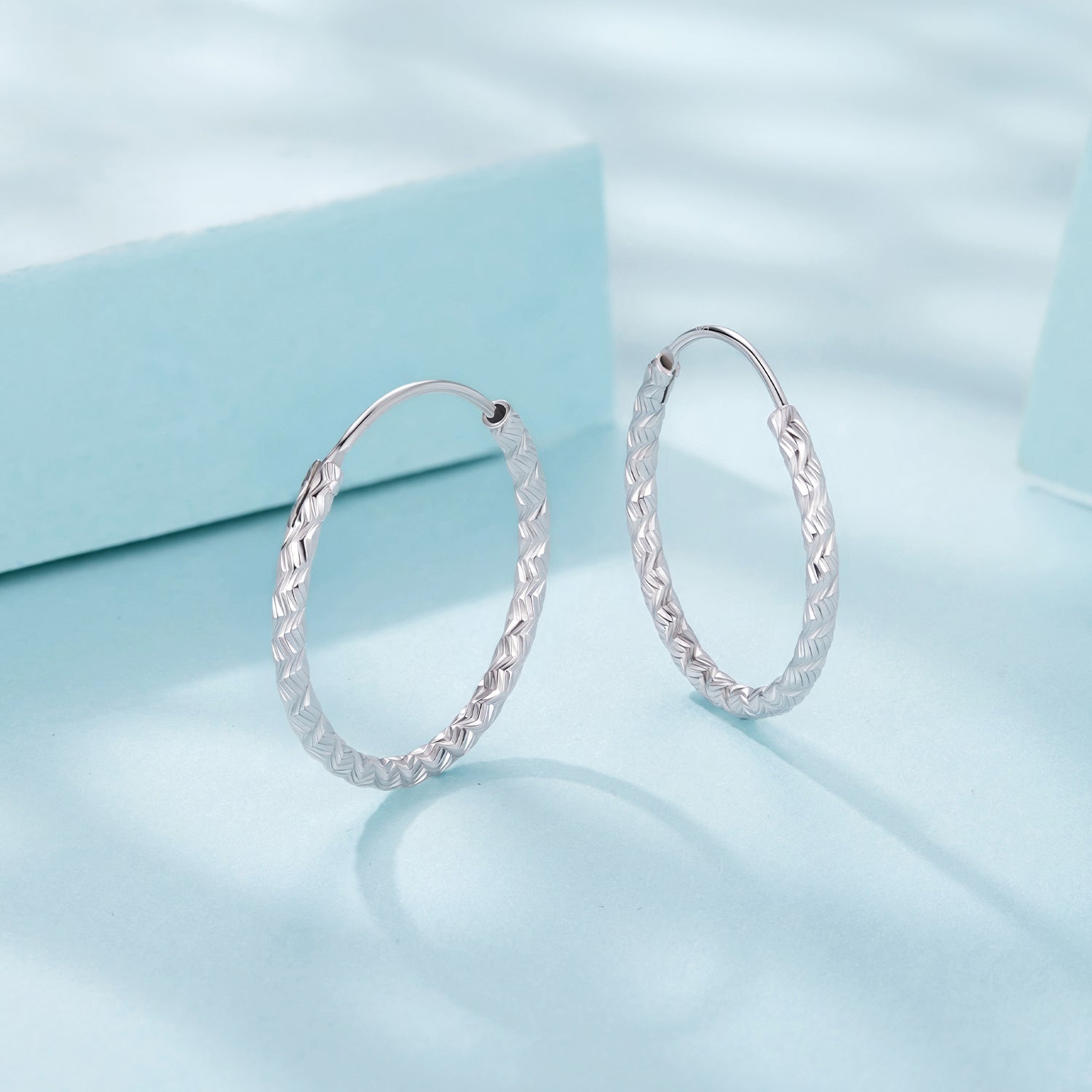 925 Sterling Silver Earrings Hoops 2.5 cm for Women DestGlow