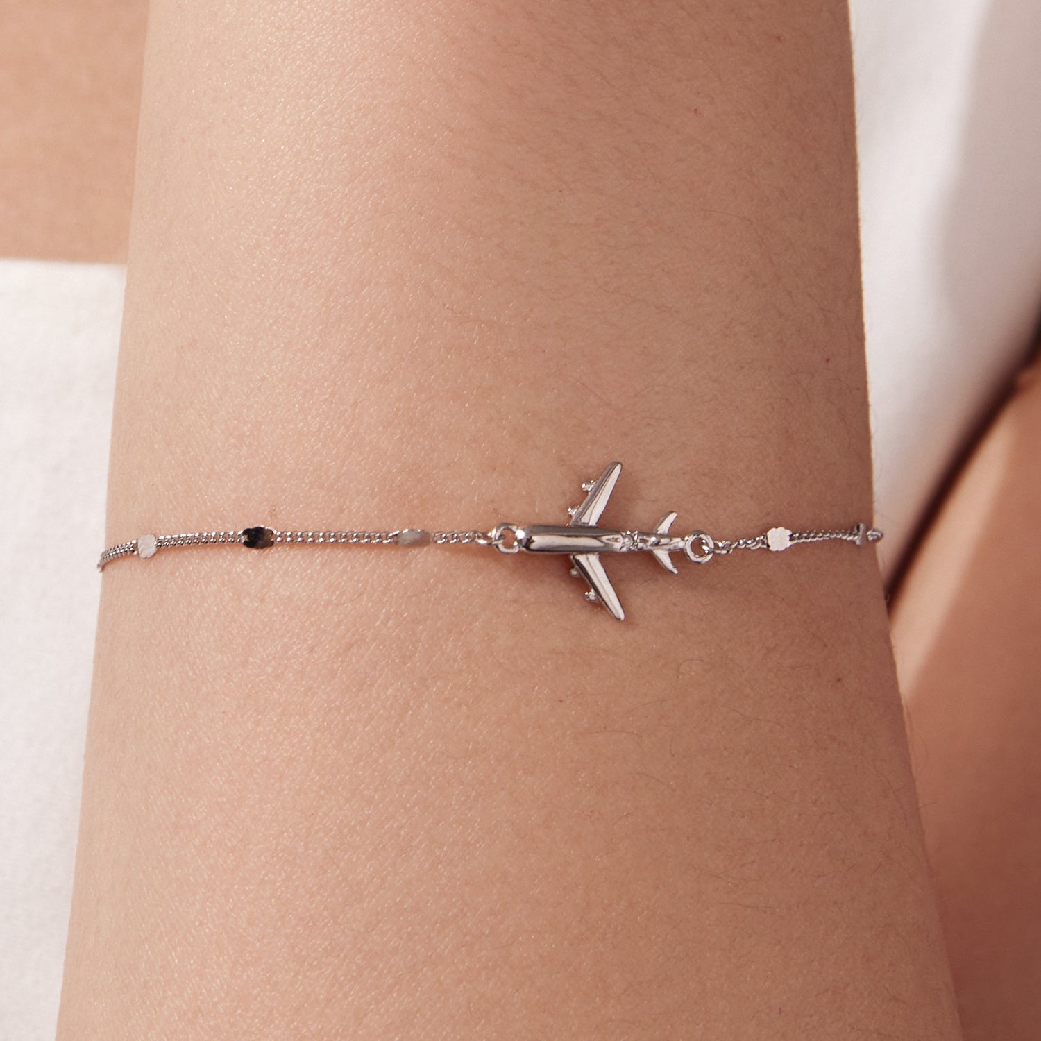 925 Sterling Silver White Gold Plated 16+5cm Bracelet with CZ Pendant for Women DestGlow