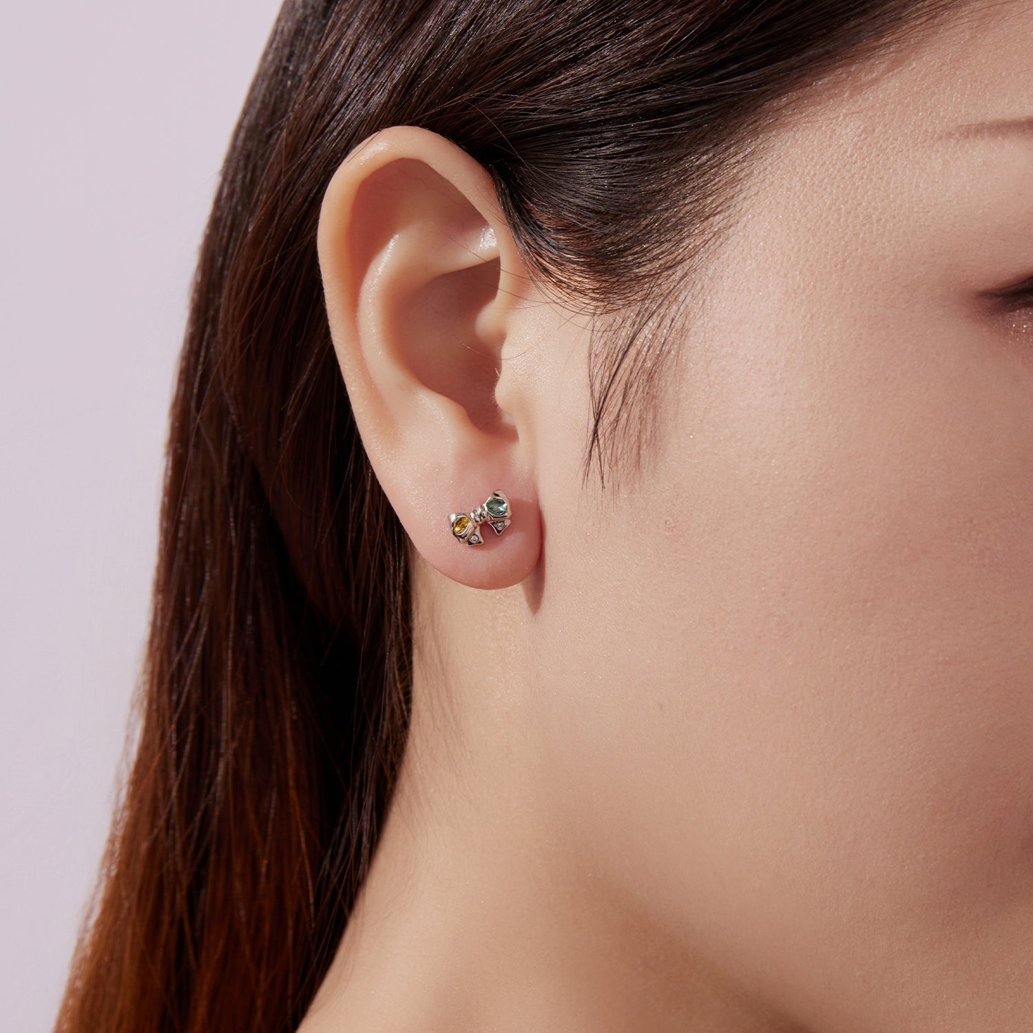 925 Sterling Silver Earrings with Transparent Glass and CZ for Women DestGlow