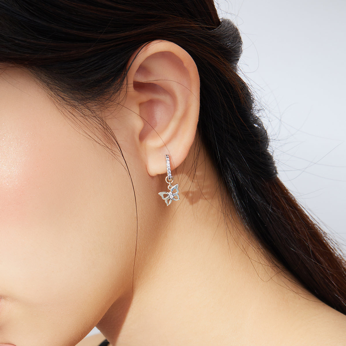 S925 Oxidized Silver Pavé Setting CZ Earrings for Women DestGlow