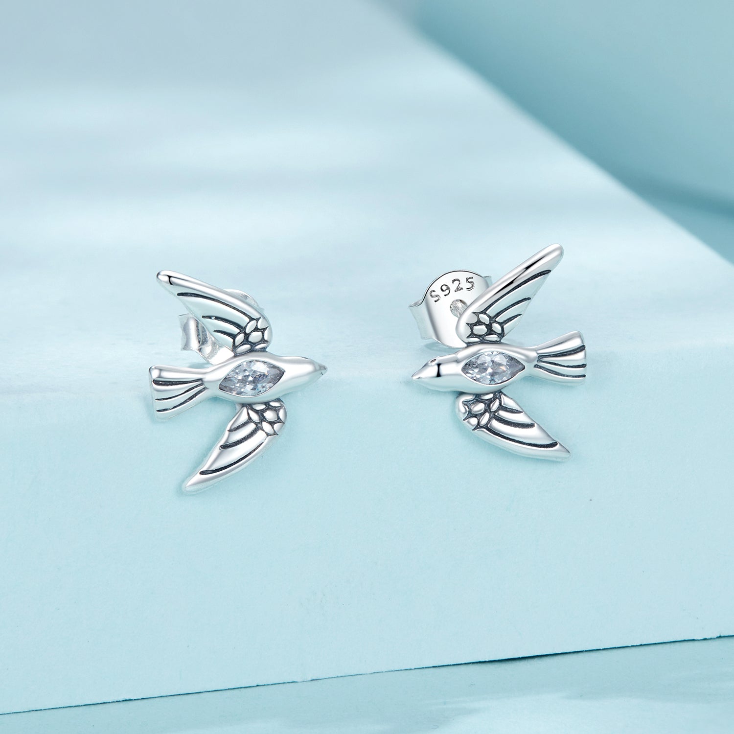 925 Sterling Silver Oxidized CZ Earrings for Women DestGlow