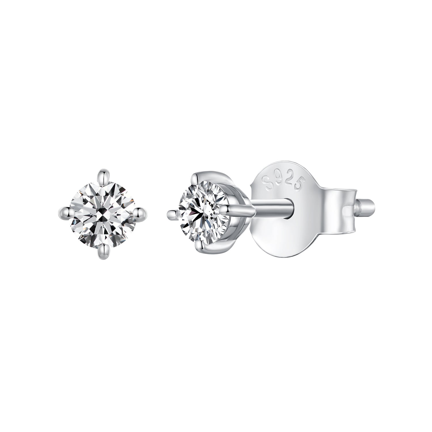 S925 Sterling Silver 3mm Moissanite Earrings for Women DestGlow