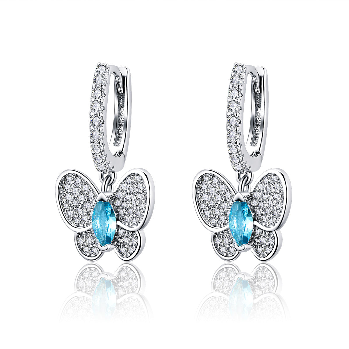 925 Sterling Silver Earrings with Pavé Setting CZ for Women DestGlow