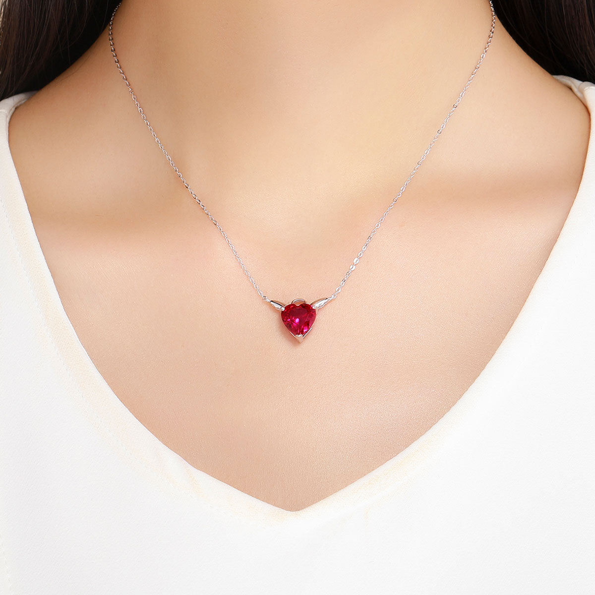 925 Sterling Silver Adjustable Necklace 37-45cm with 1.4*2cm Pendant for Women DestGlow