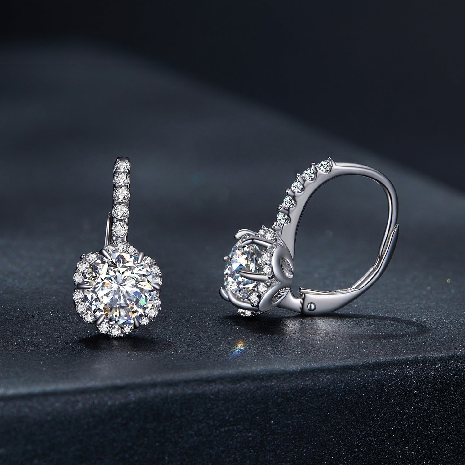 925 Sterling Silver Moissanite 6.5 Carat Earrings for Women DestGlow
