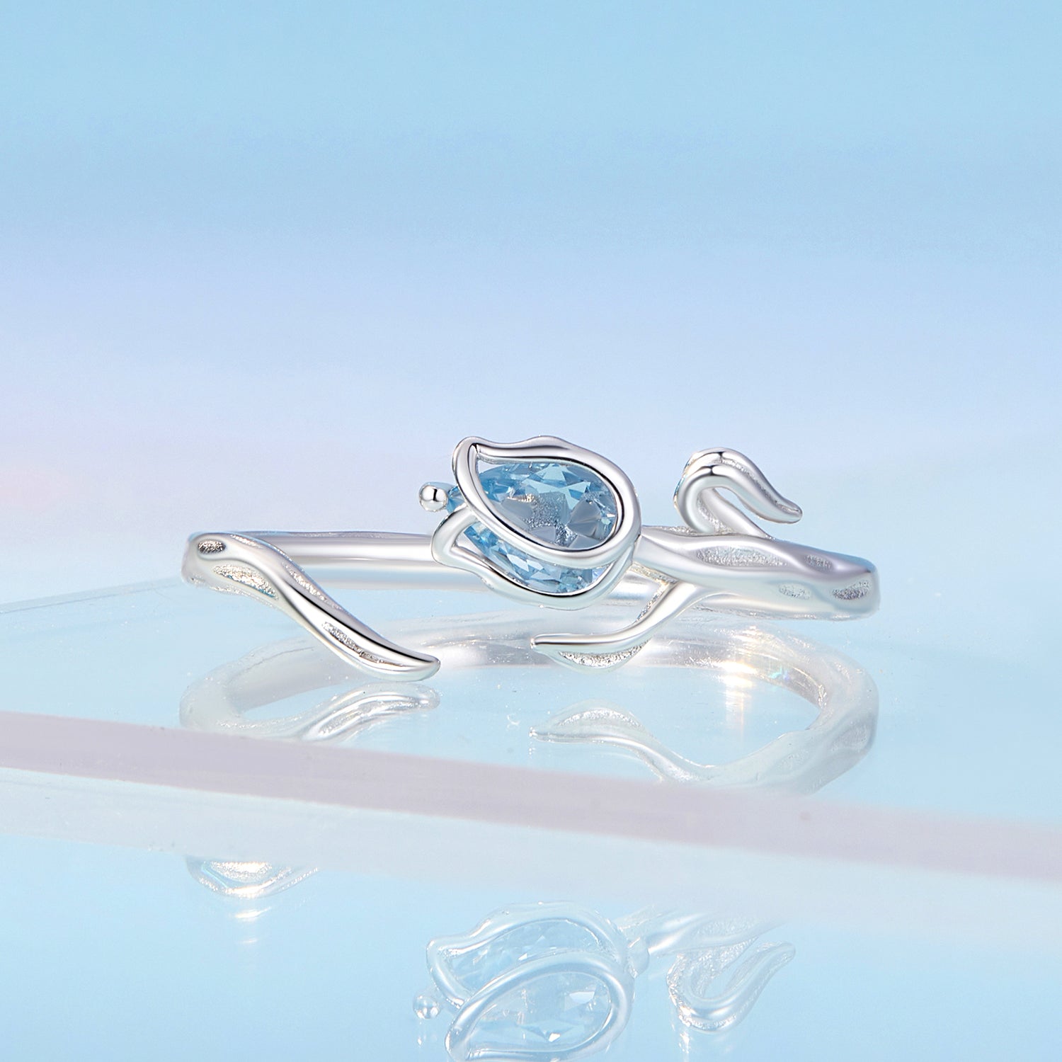 925 Sterling Silver 1.9mm Synthetic Spinel Ring for Women DestGlow