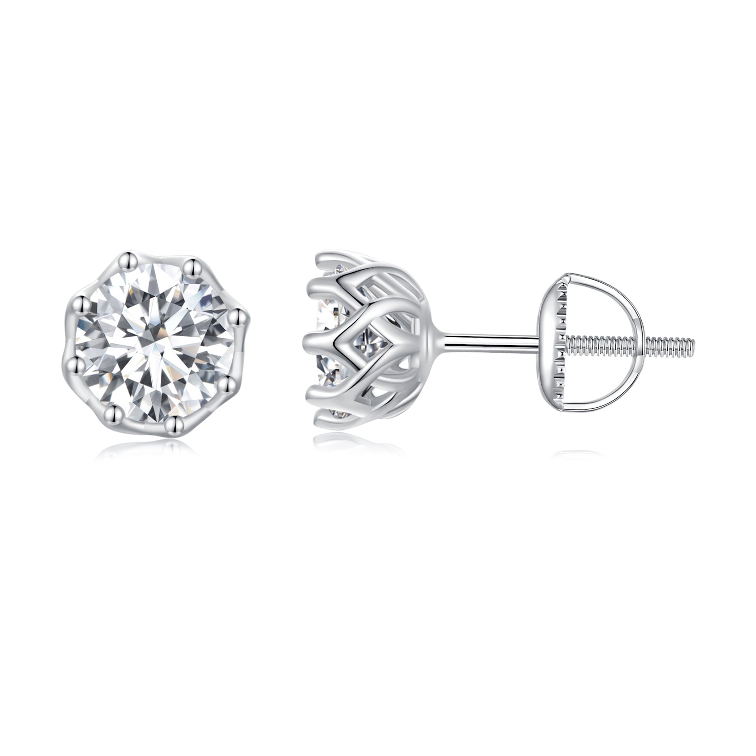 925 Sterling Silver Moissanite 0.5 Carat Earrings for Women DestGlow