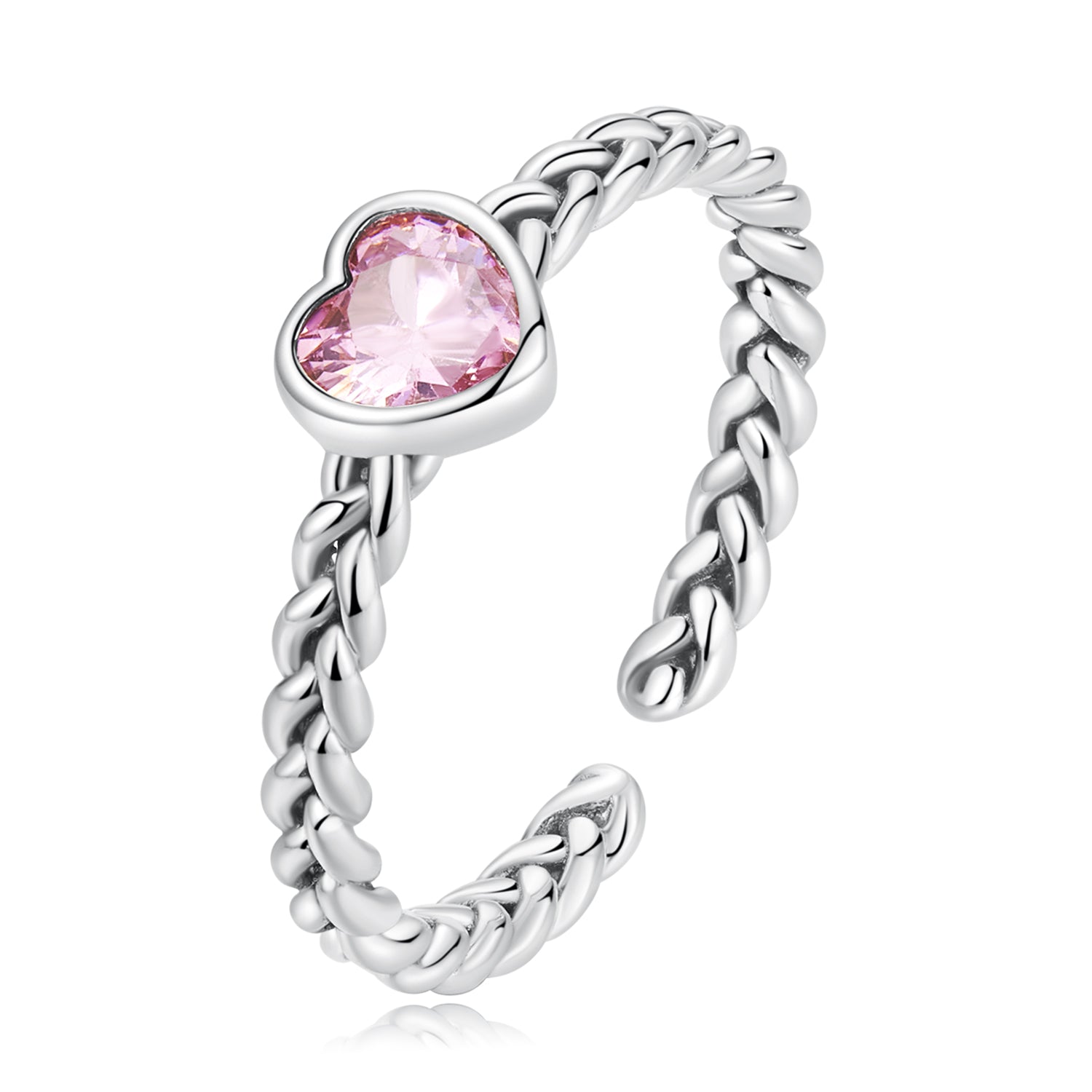 925 Sterling Silver Love CZ Ring for Women by Bids.com