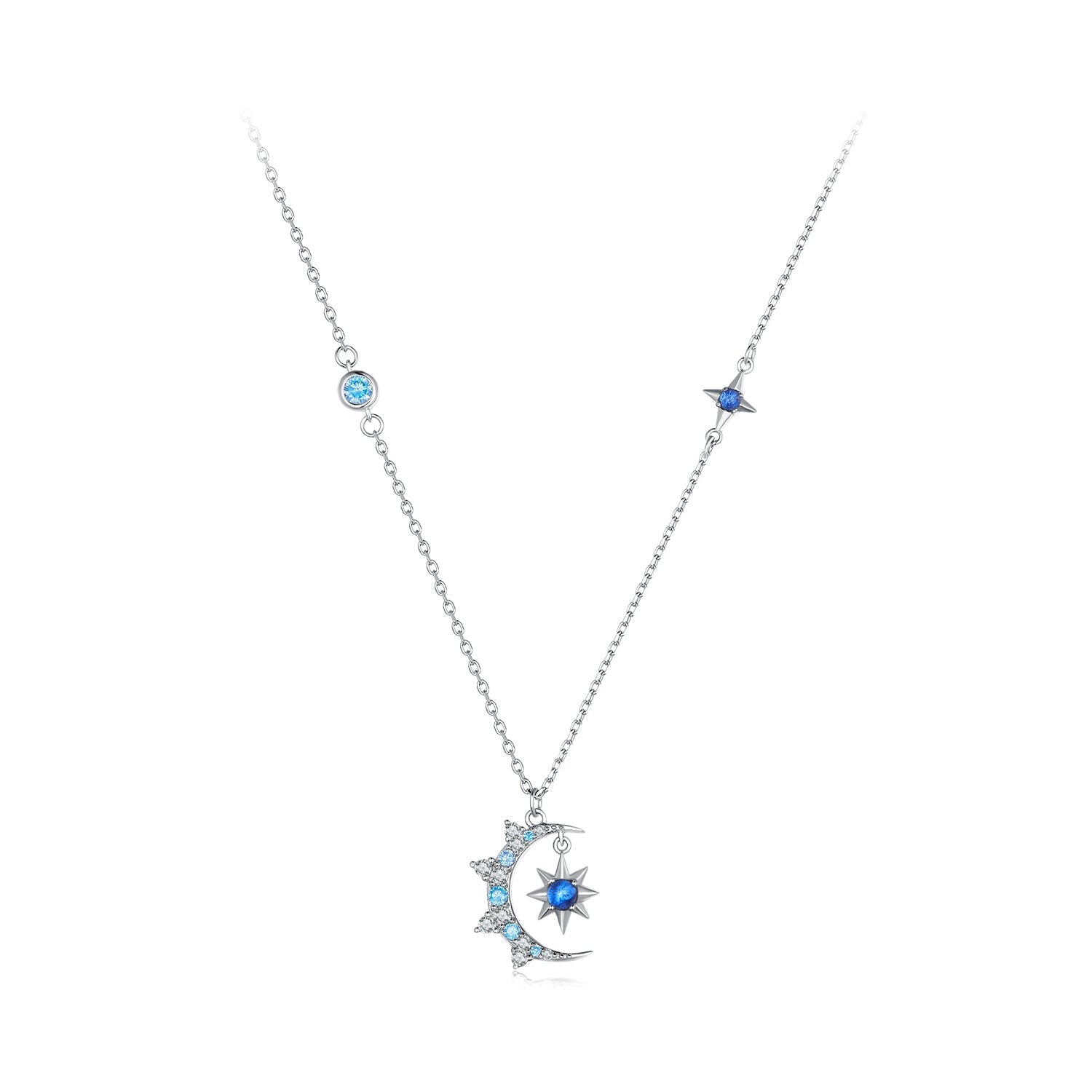 925 Sterling Silver Necklace with Pavé Setting CZ and Spinel Pendant DestGlow